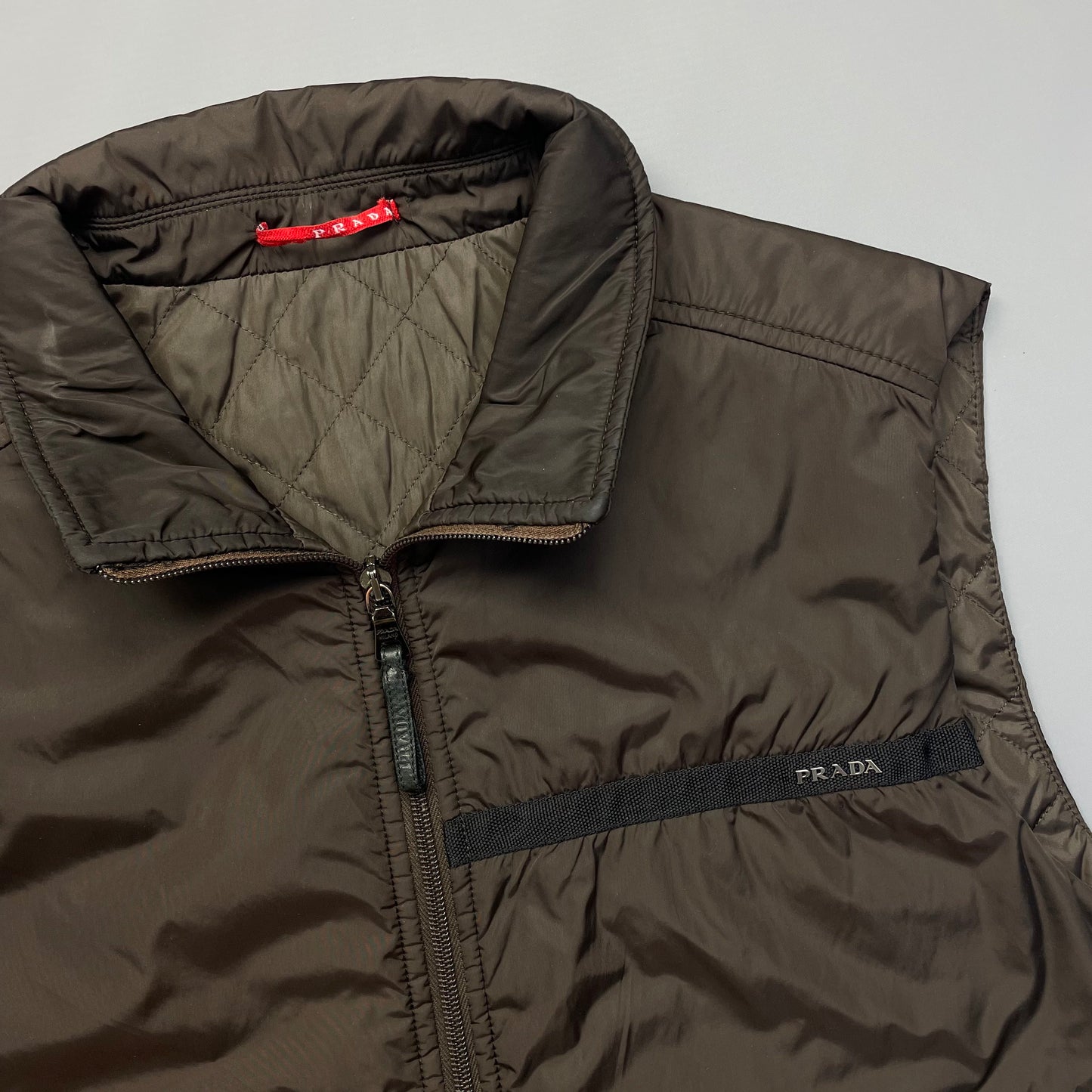 Prada Linea Rossa 2007 Dark Brown Nylon Gilet