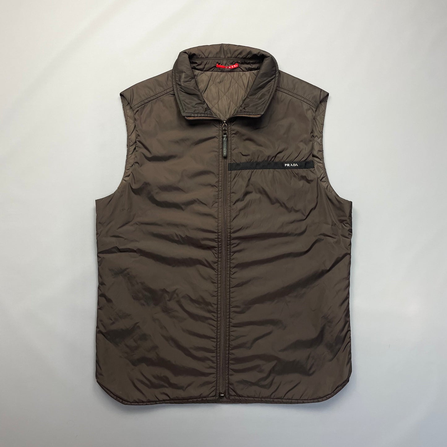 Prada Linea Rossa 2007 Dark Brown Nylon Gilet