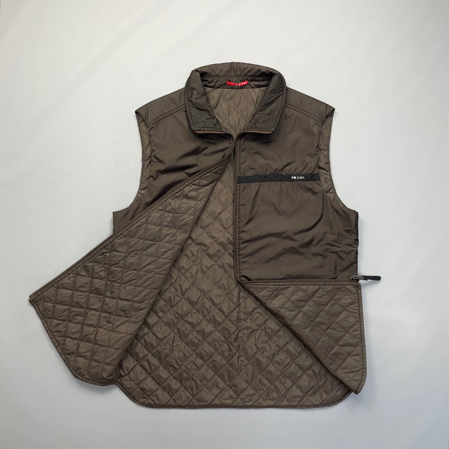 Prada Linea Rossa 2007 Dark Brown Nylon Gilet