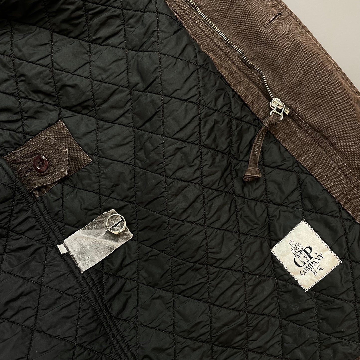 C.P. Company Brown 00s Canvas Hooded Longline Parka Coat