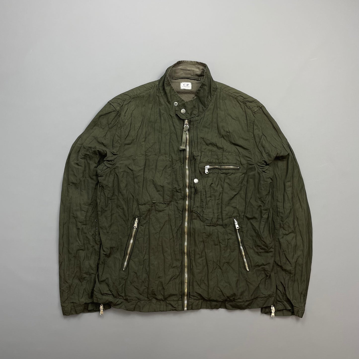 C.P. Company Khaki SS05 Nylon Metal Biker Jacket