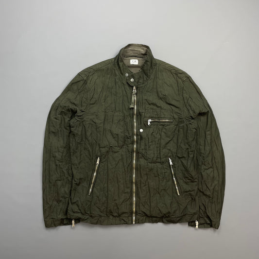C.P. Company Khaki SS05 Nylon Metal Biker Jacket