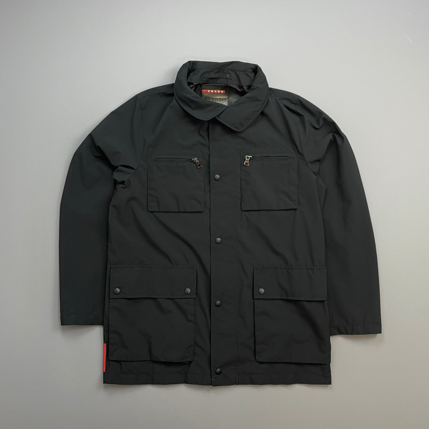 Prada Sport Black 2008 Concealed Hood Field Jacket