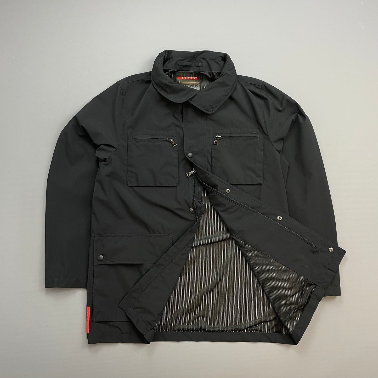 Prada Sport Black 2008 Concealed Hood Field Jacket