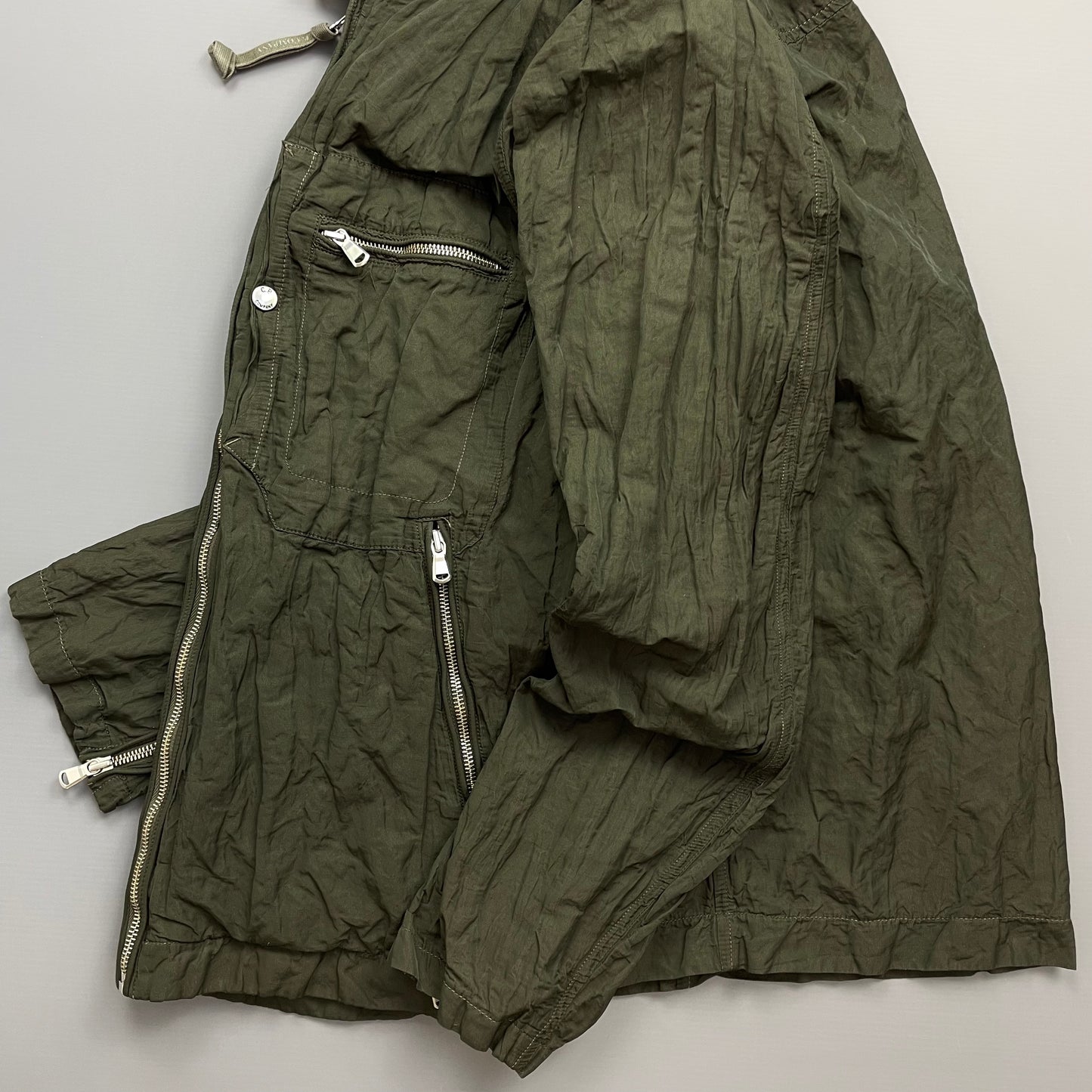 C.P. Company Khaki SS05 Nylon Metal Biker Jacket