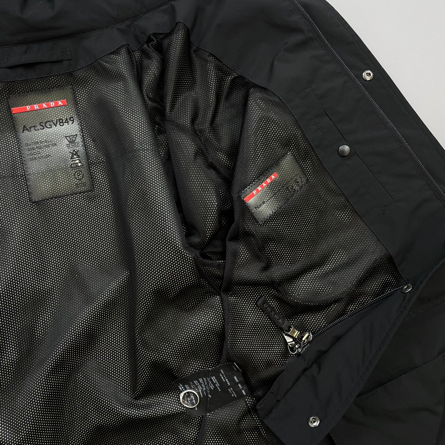 Prada Sport Black 2008 Concealed Hood Field Jacket