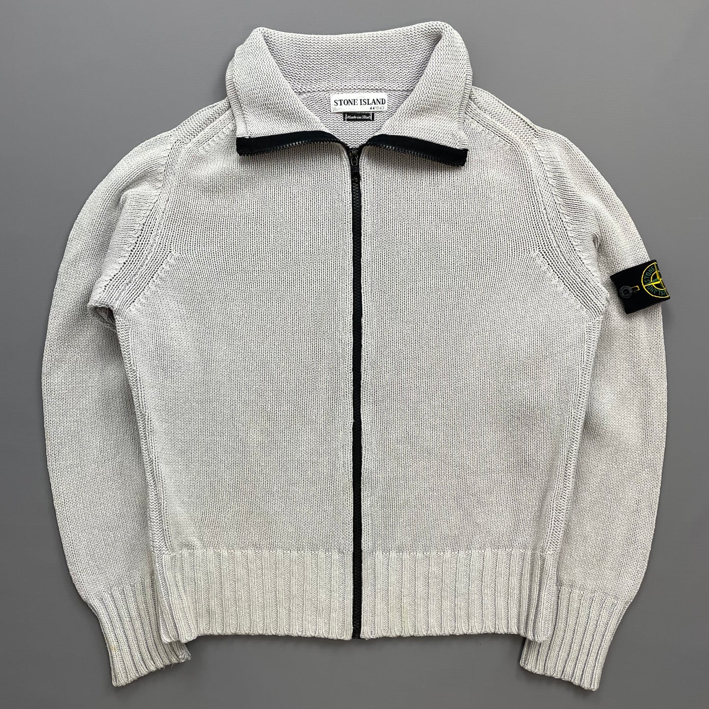 Stone Island Light Blue SS02 Zip-Through Silk Knit Jumper