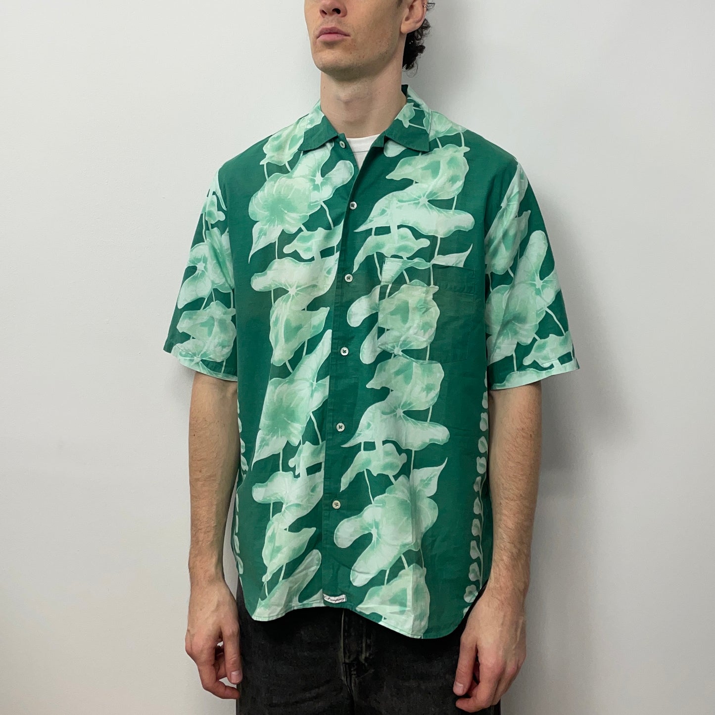 C.P. Company Green 80s Ideas From Massimo Osti Floral Print Short Sleeve Shirt