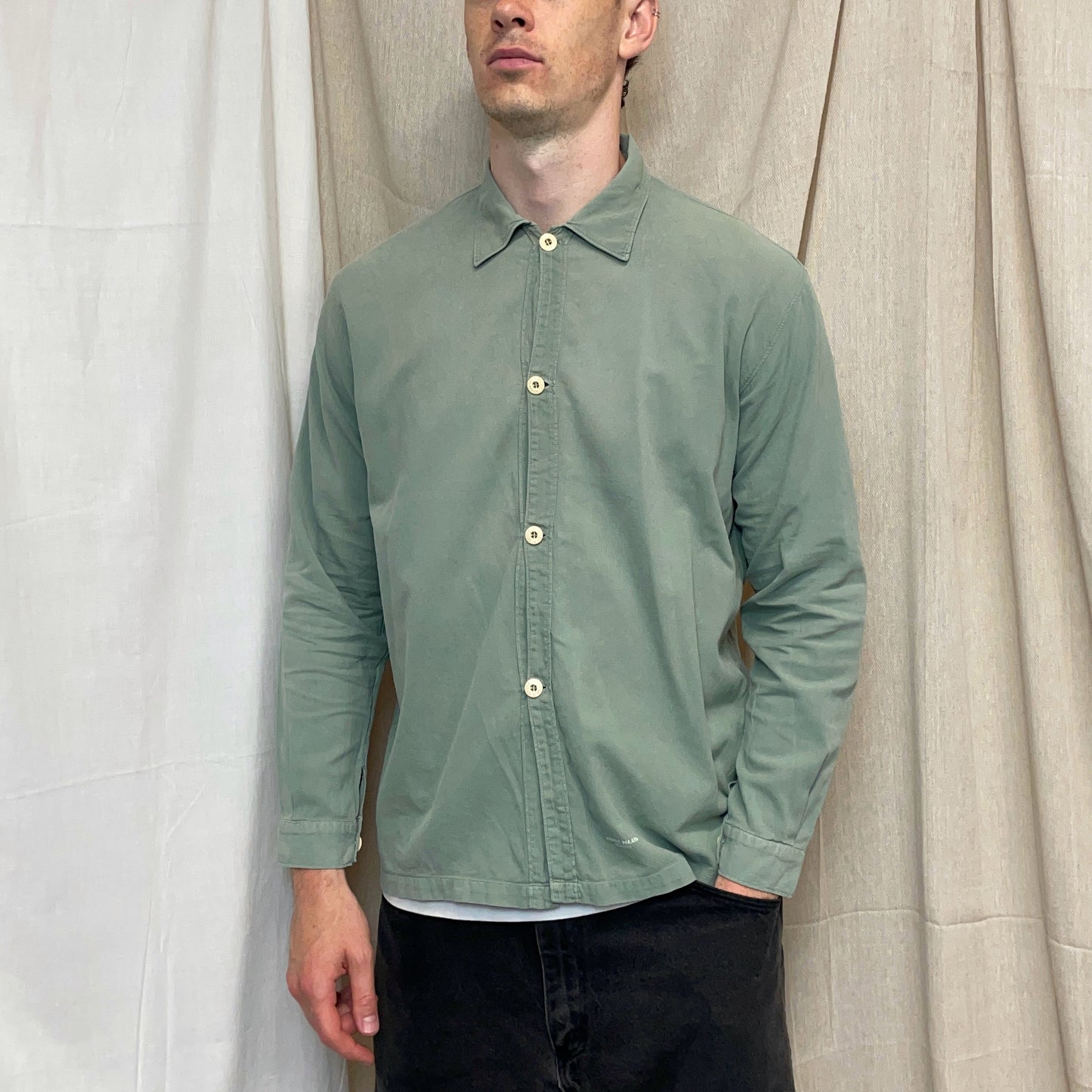 Stone Island Marina Green 1995 Lightweight Cotton Button-Through Shirt