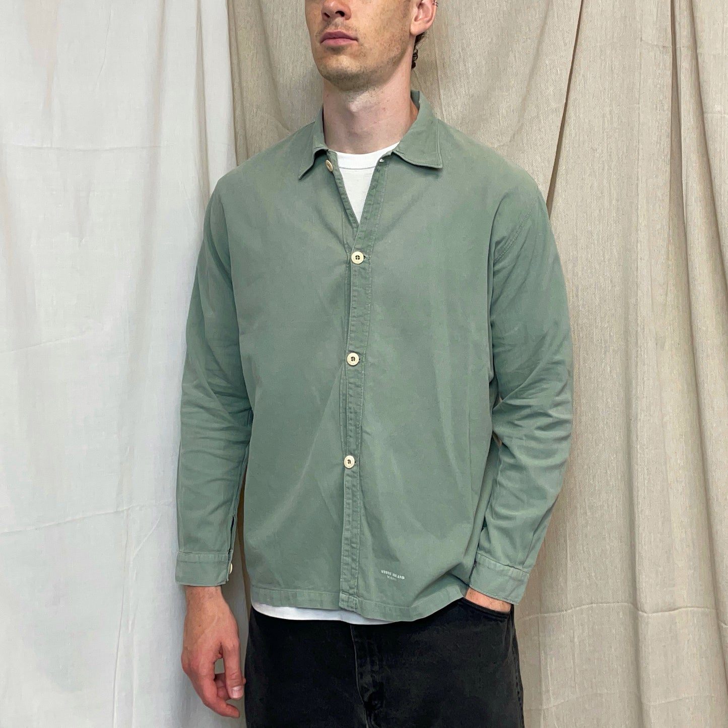 Stone Island Marina Green 1995 Lightweight Cotton Button-Through Shirt