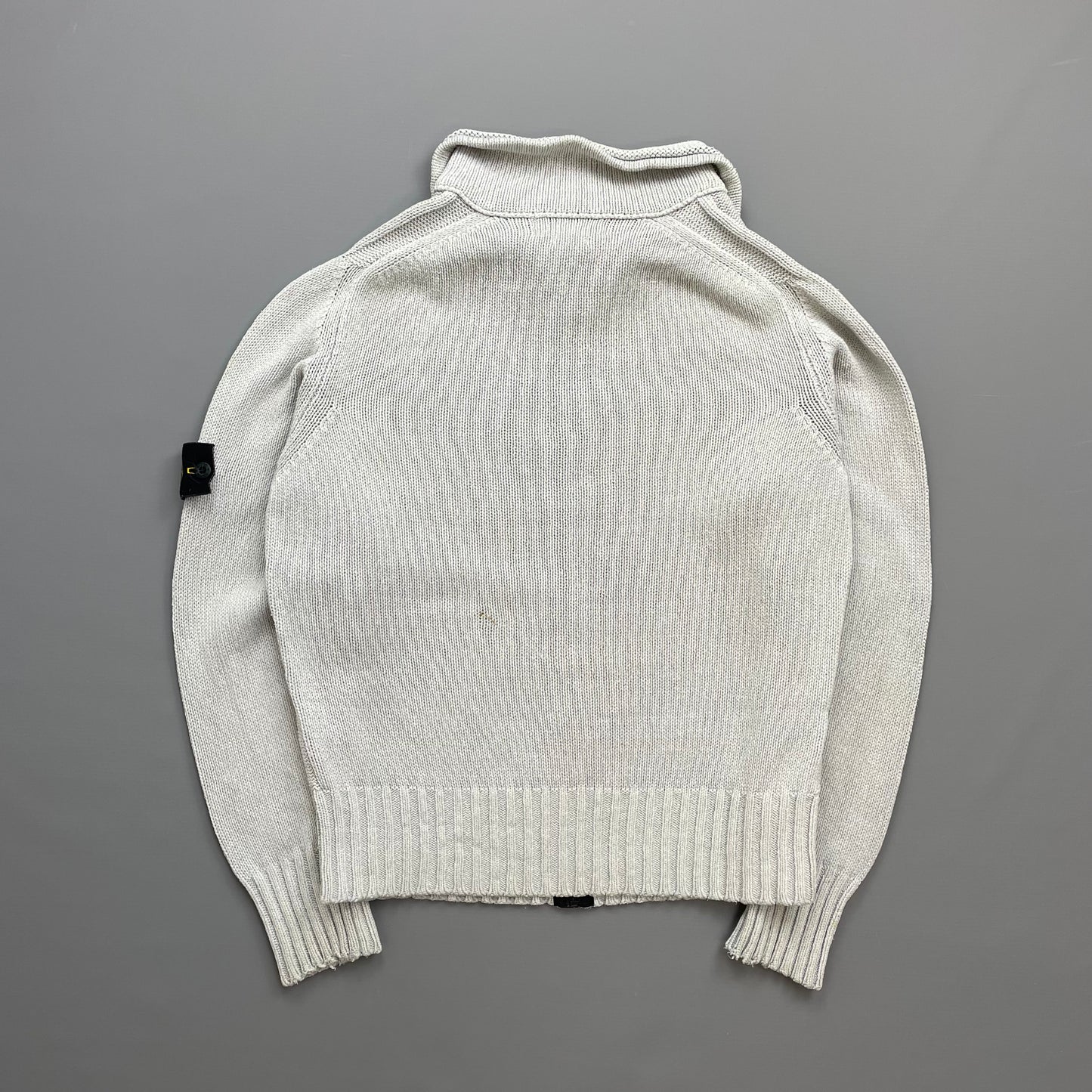 Stone Island Light Blue SS02 Zip-Through Silk Knit Jumper