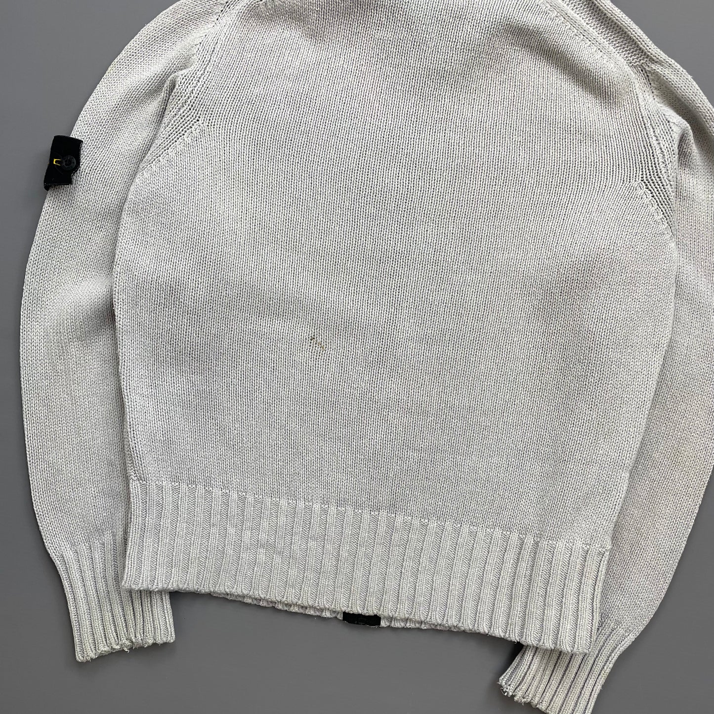 Stone Island Light Blue SS02 Zip-Through Silk Knit Jumper