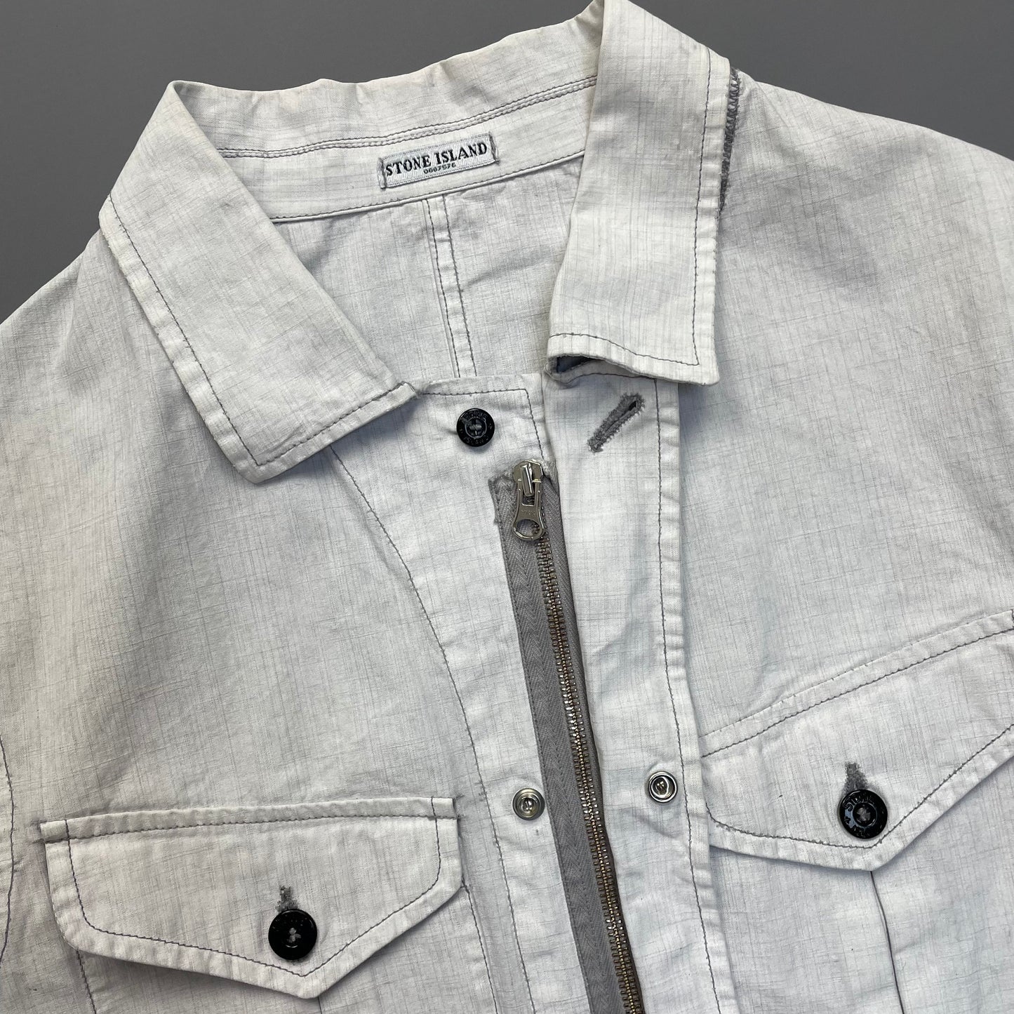 Stone Island SS07 Vintage White Spalmatura Overshirt Jacket