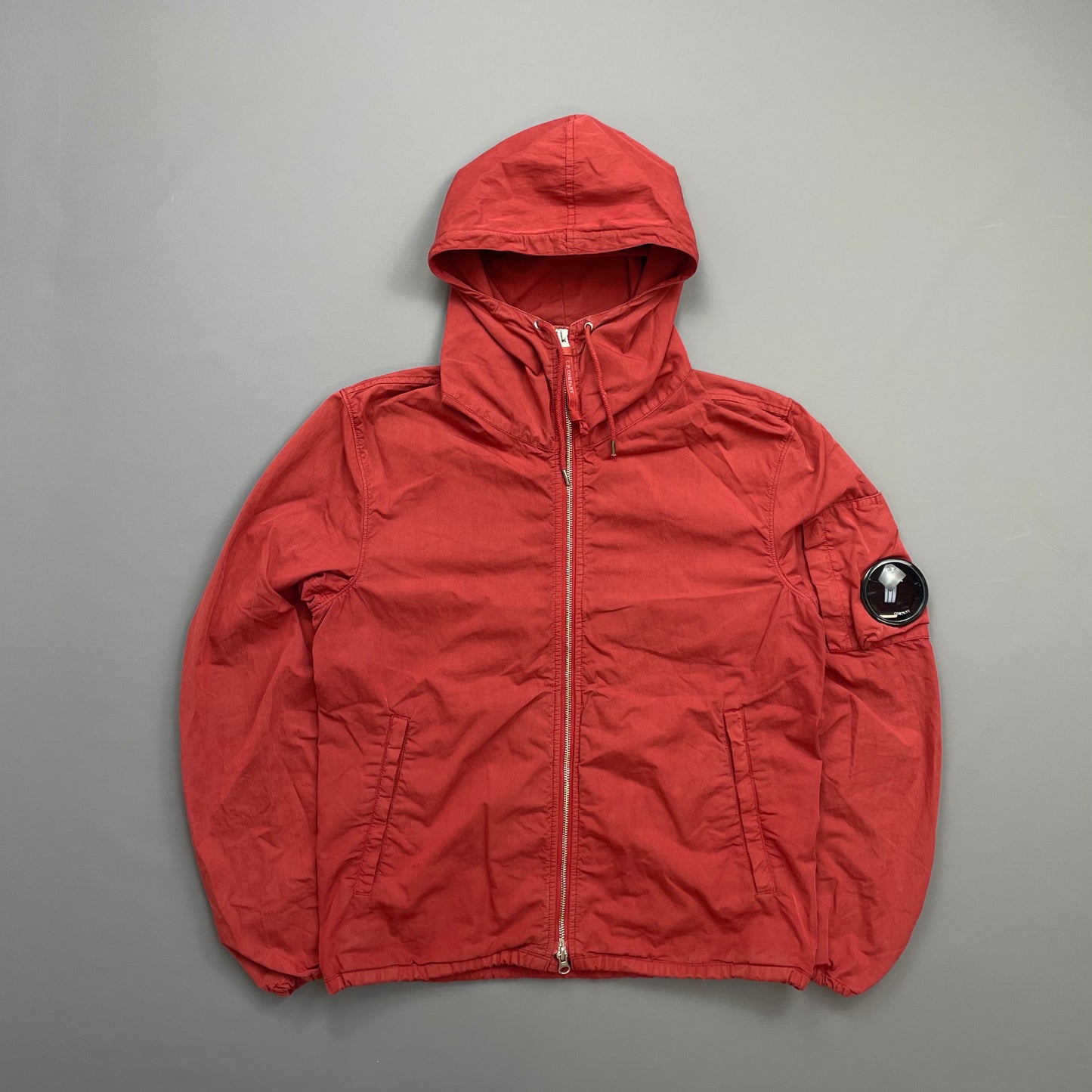 C.P. Company Red Lightweight Hooded Windbreaker Jacket