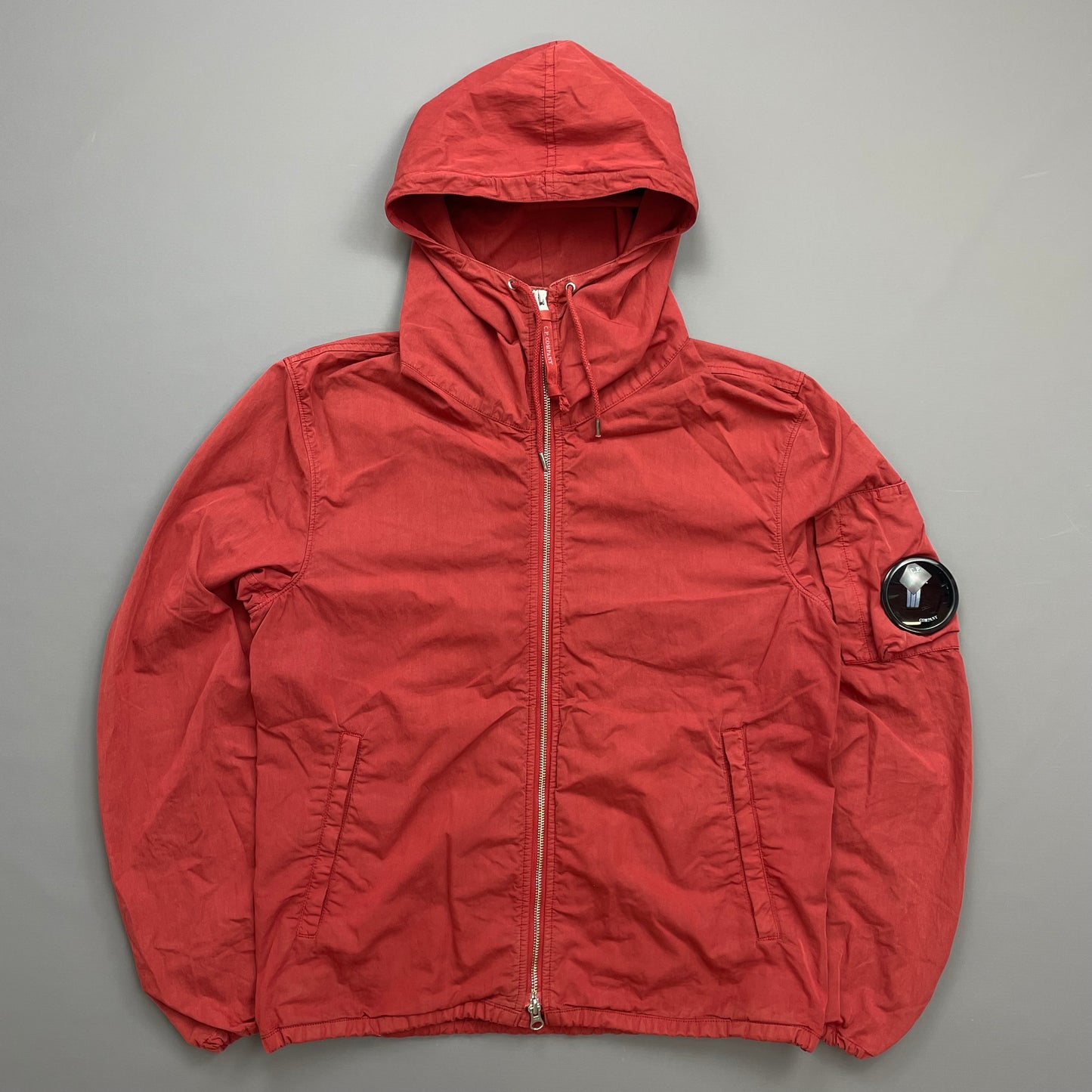 C.P. Company Red Lightweight Hooded Windbreaker Jacket