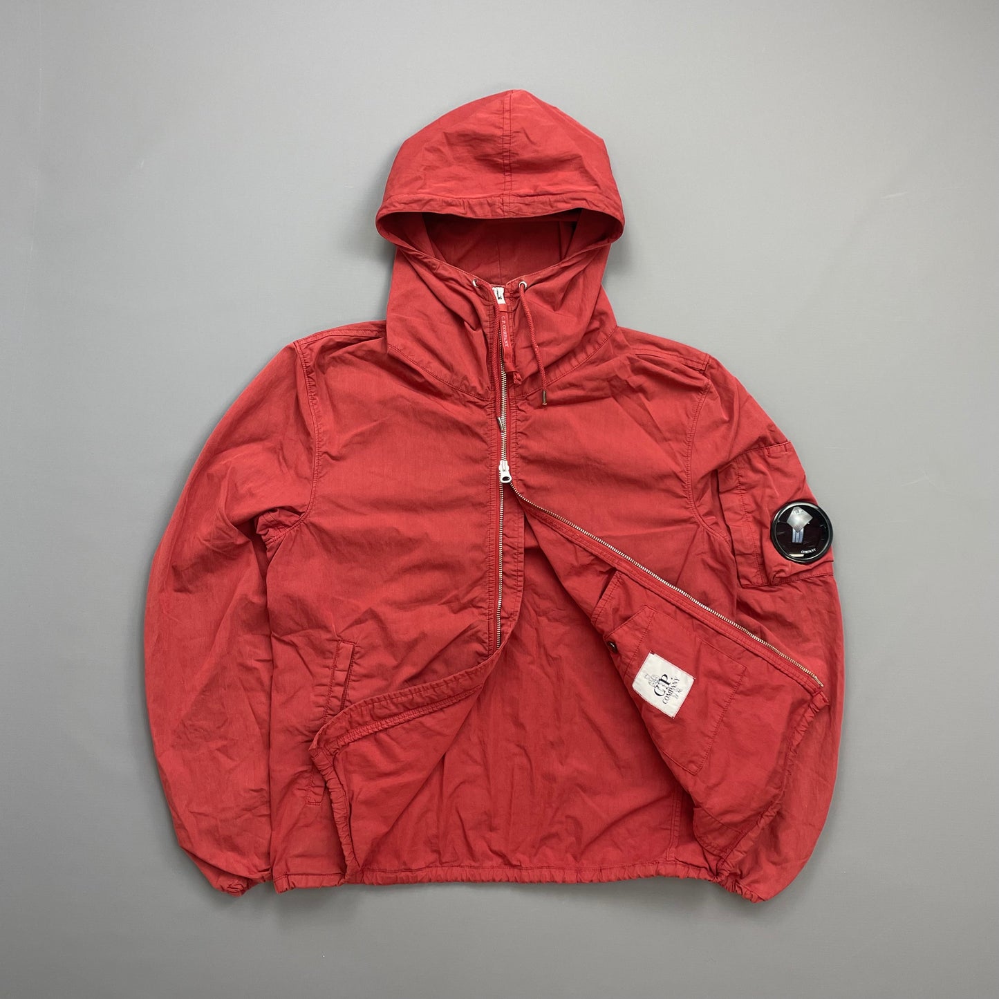 C.P. Company Red Lightweight Hooded Windbreaker Jacket