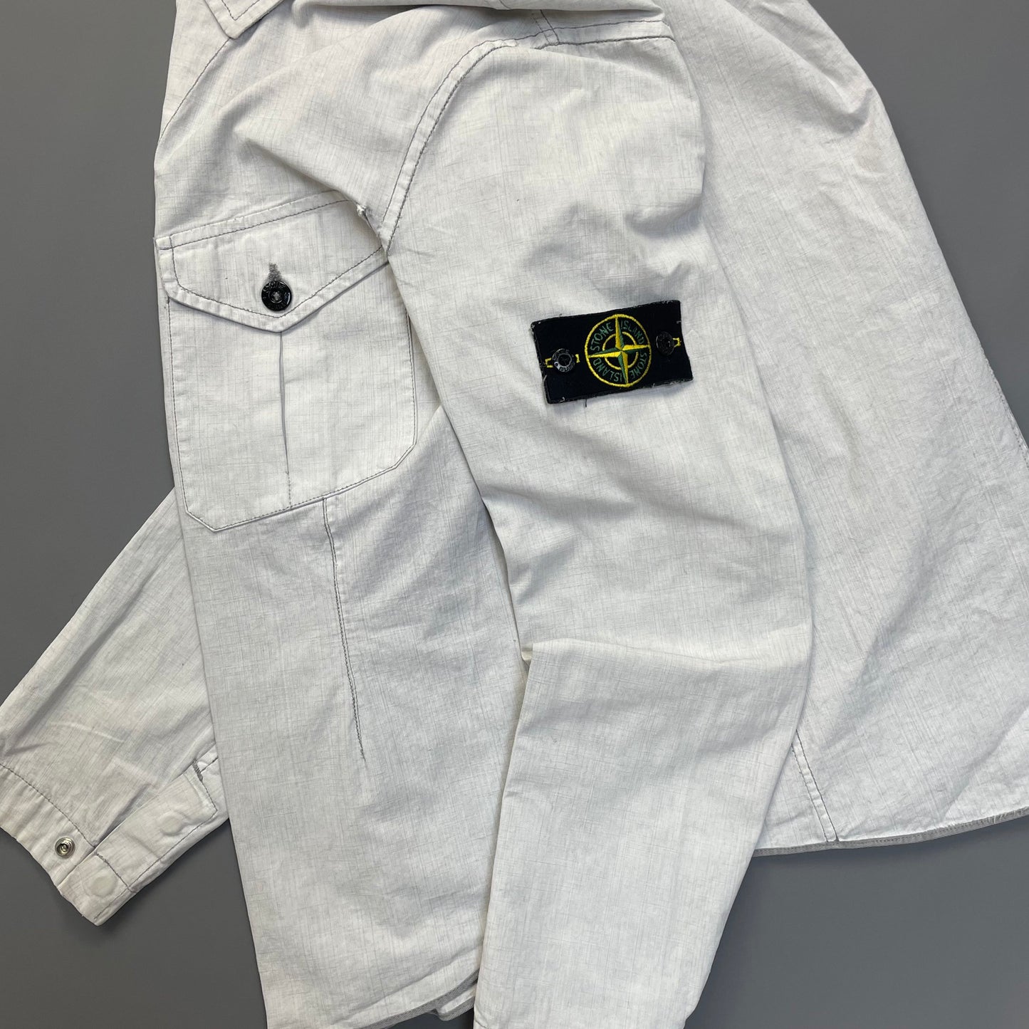 Stone Island SS07 Vintage White Spalmatura Overshirt Jacket