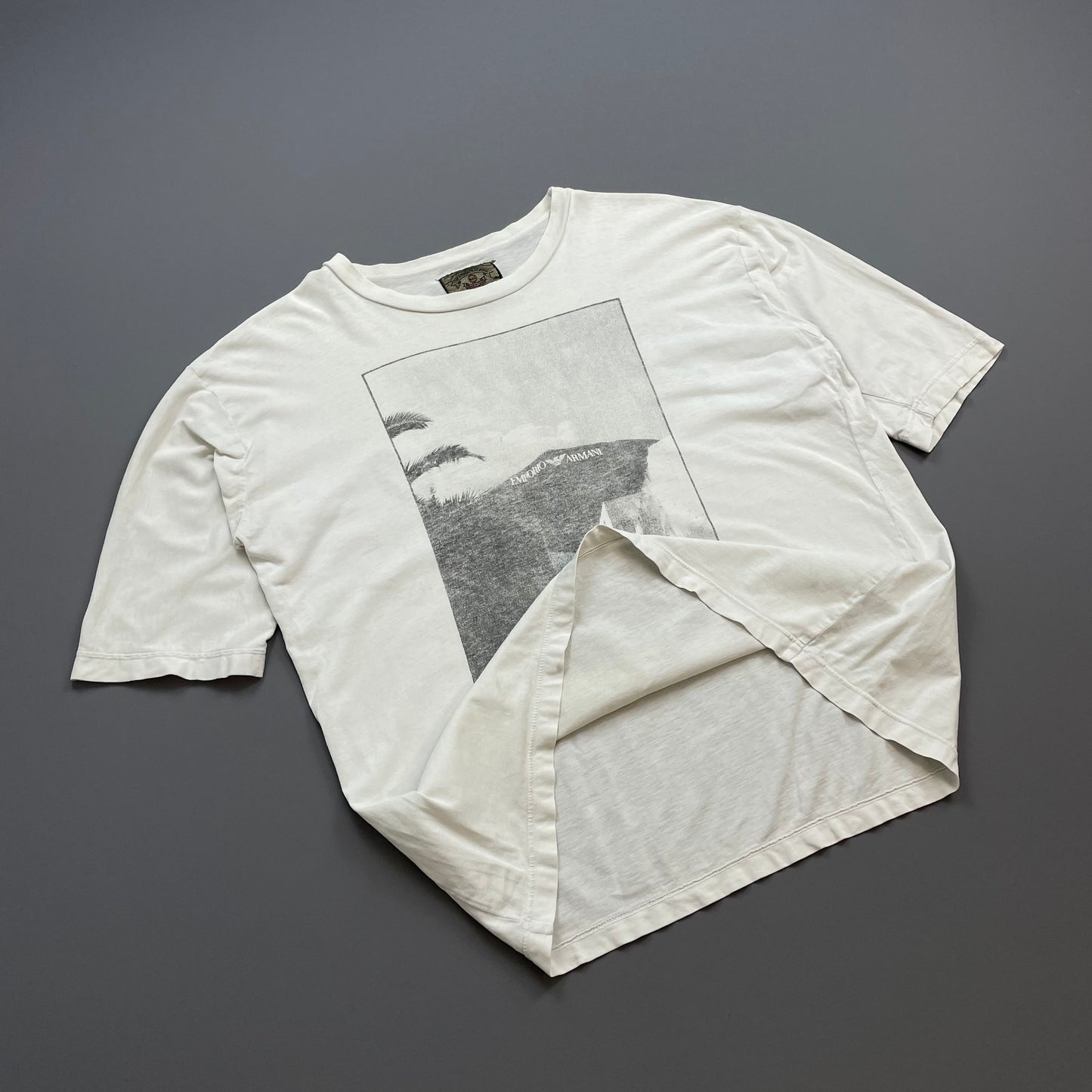 Emporio Armani White 90s Graphic Print Paris 90' Tee