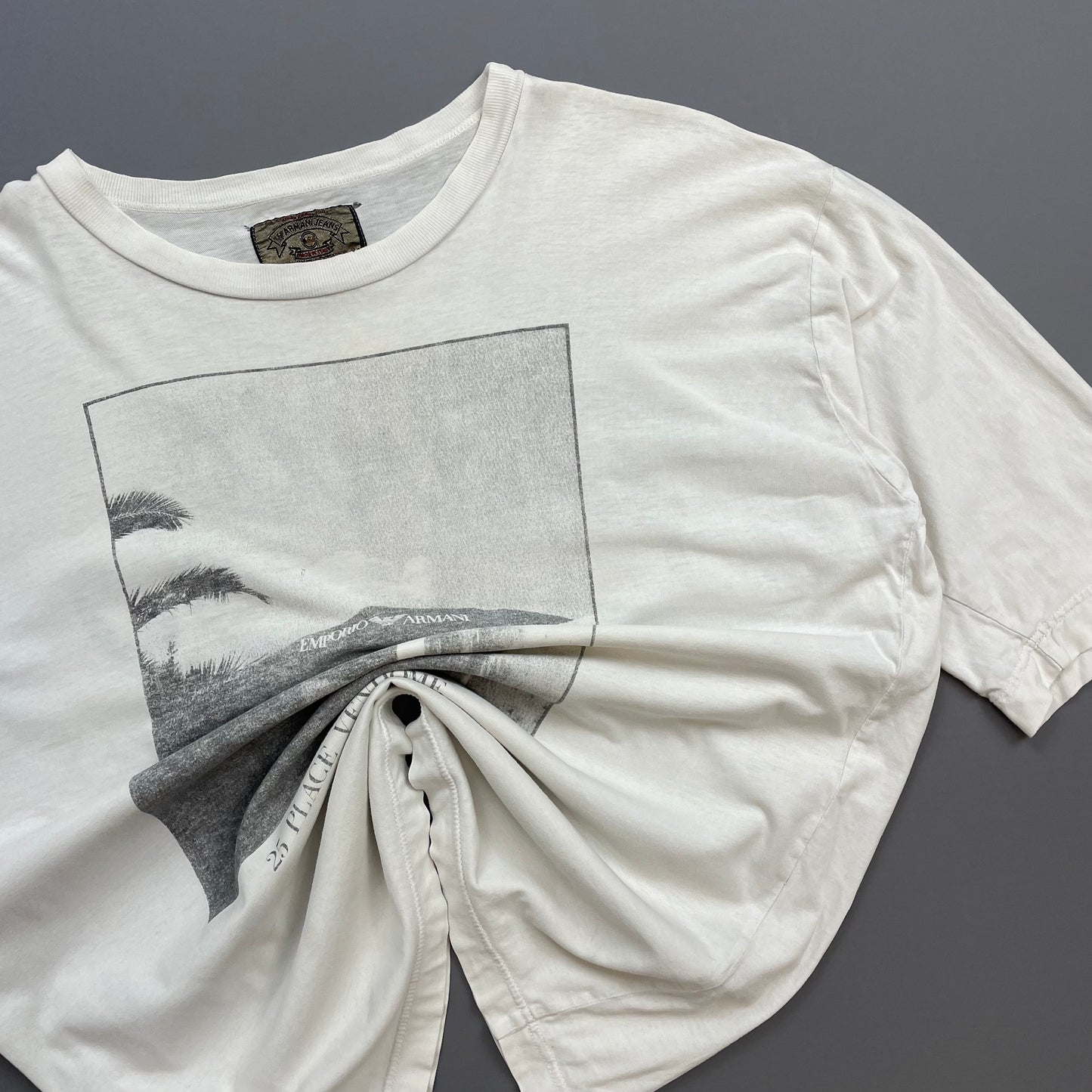 Emporio Armani White 90s Graphic Print Paris 90' Tee
