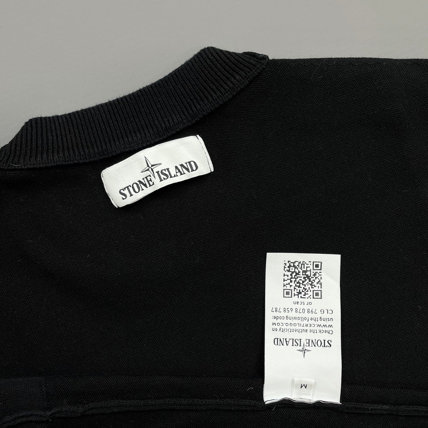 Stone Island Black Chest Emblem Crewneck Knit Jumper