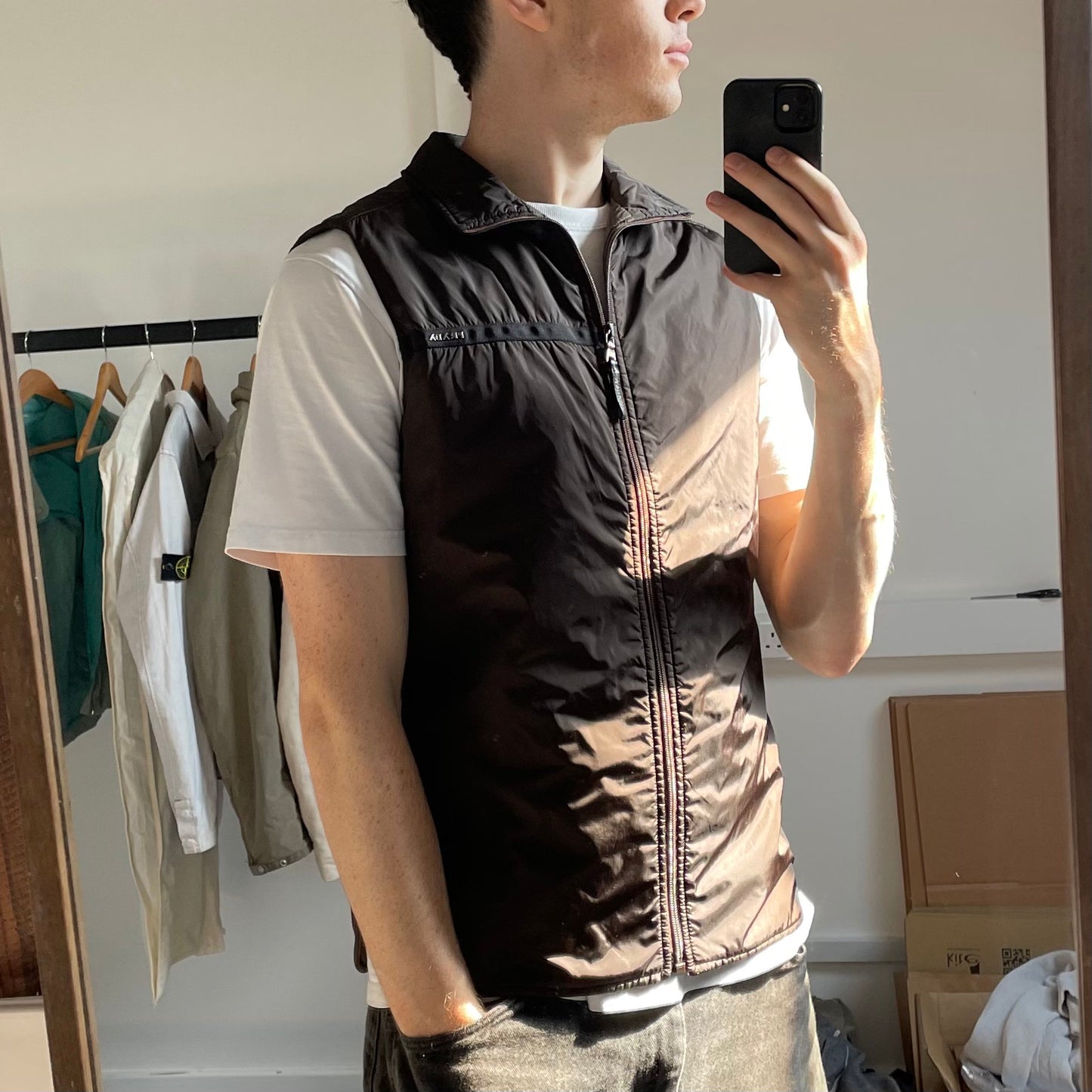 Prada Linea Rossa 2007 Dark Brown Nylon Gilet
