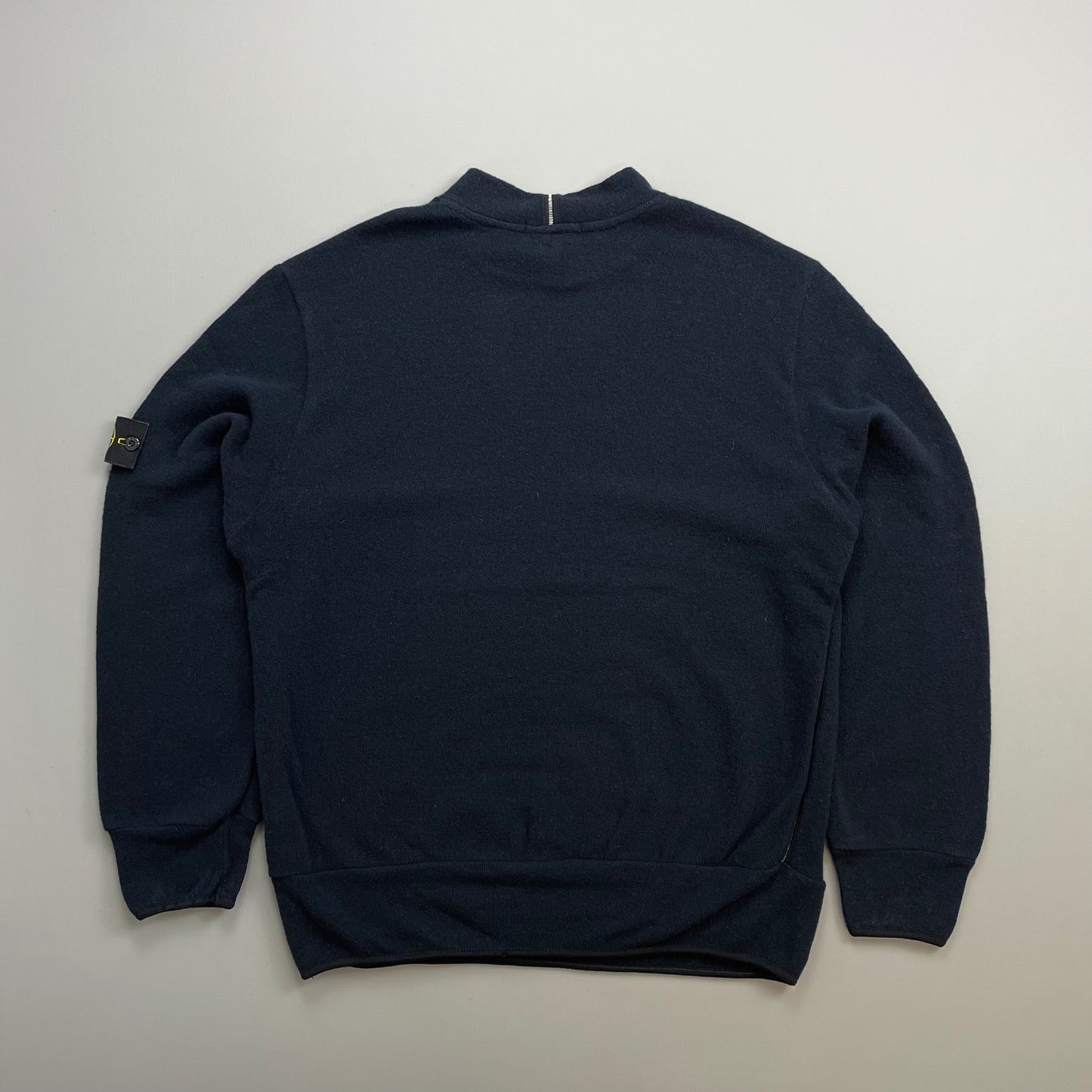 Stone Island Navy AW02 White Stitch Seam Wool Knit Jumper