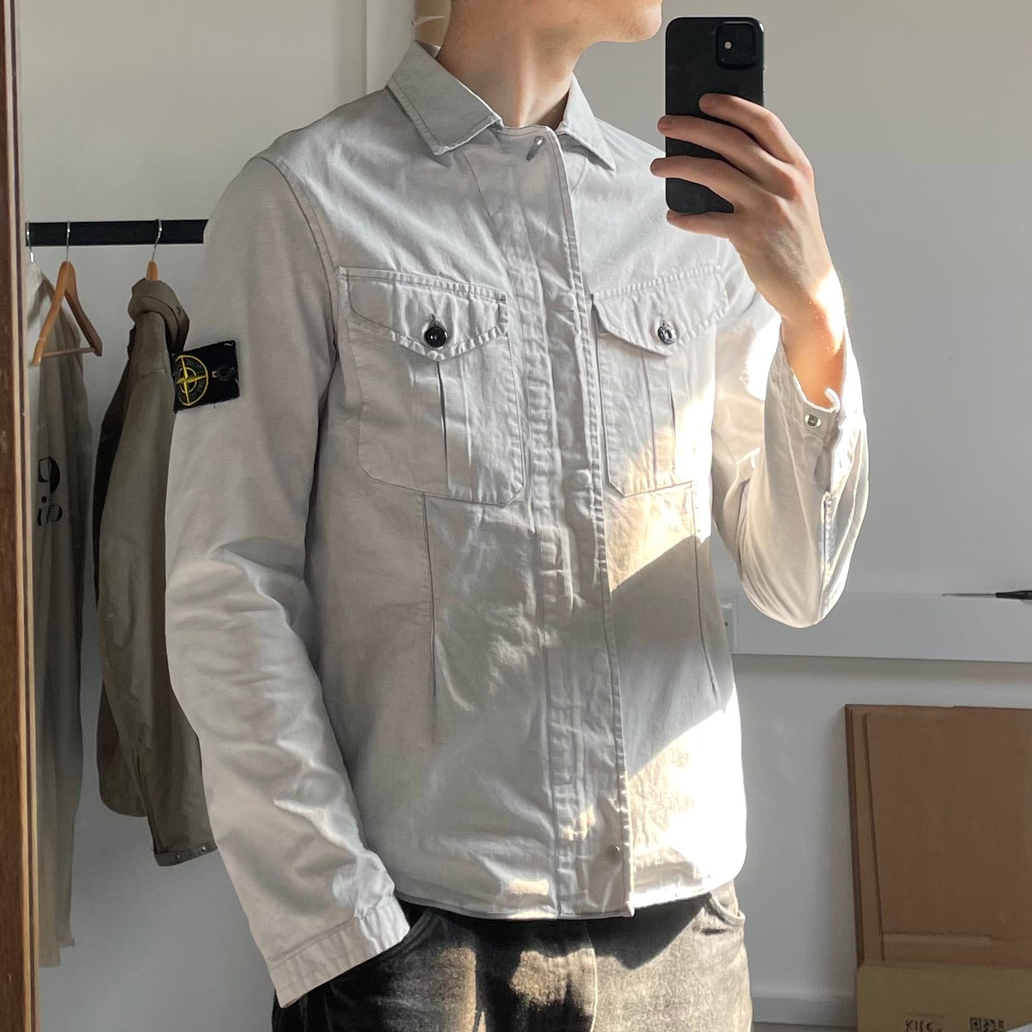 Stone Island SS07 Vintage White Spalmatura Overshirt Jacket