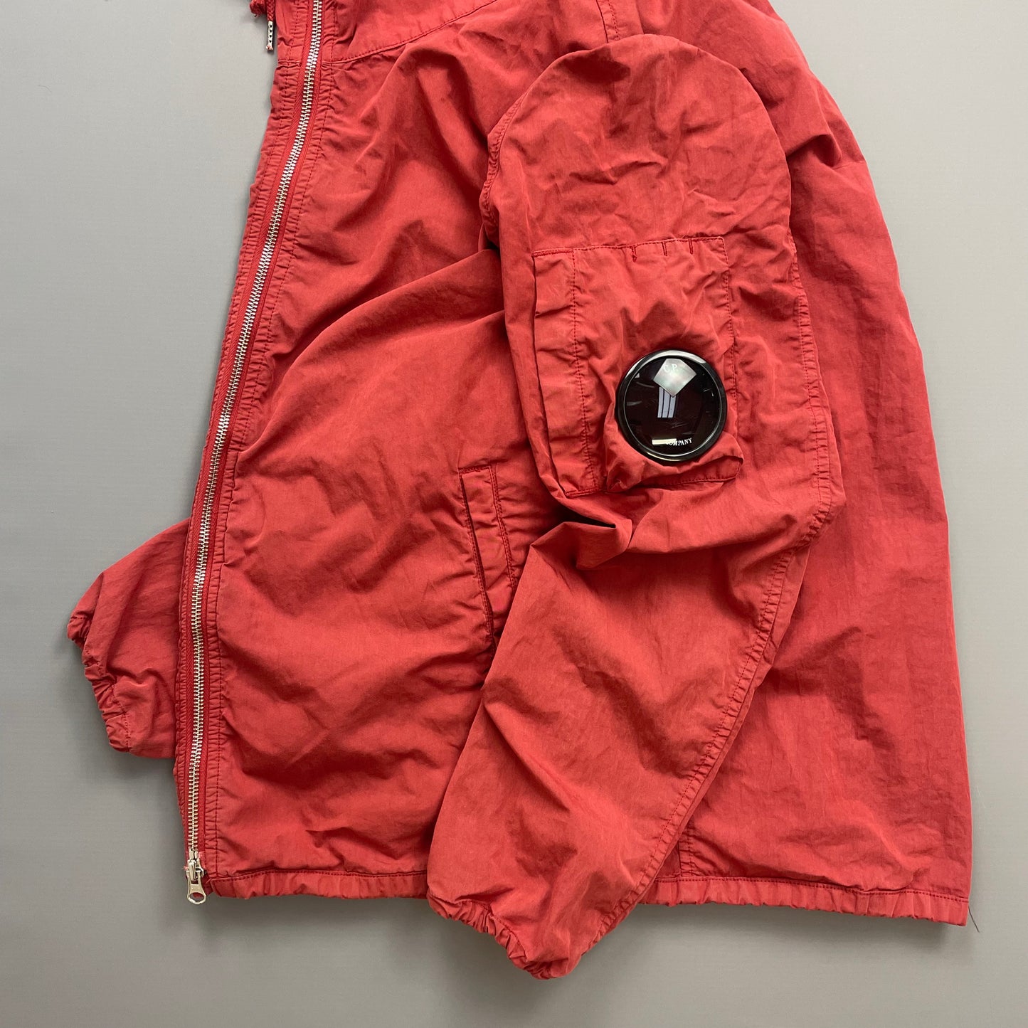 C.P. Company Red Lightweight Hooded Windbreaker Jacket