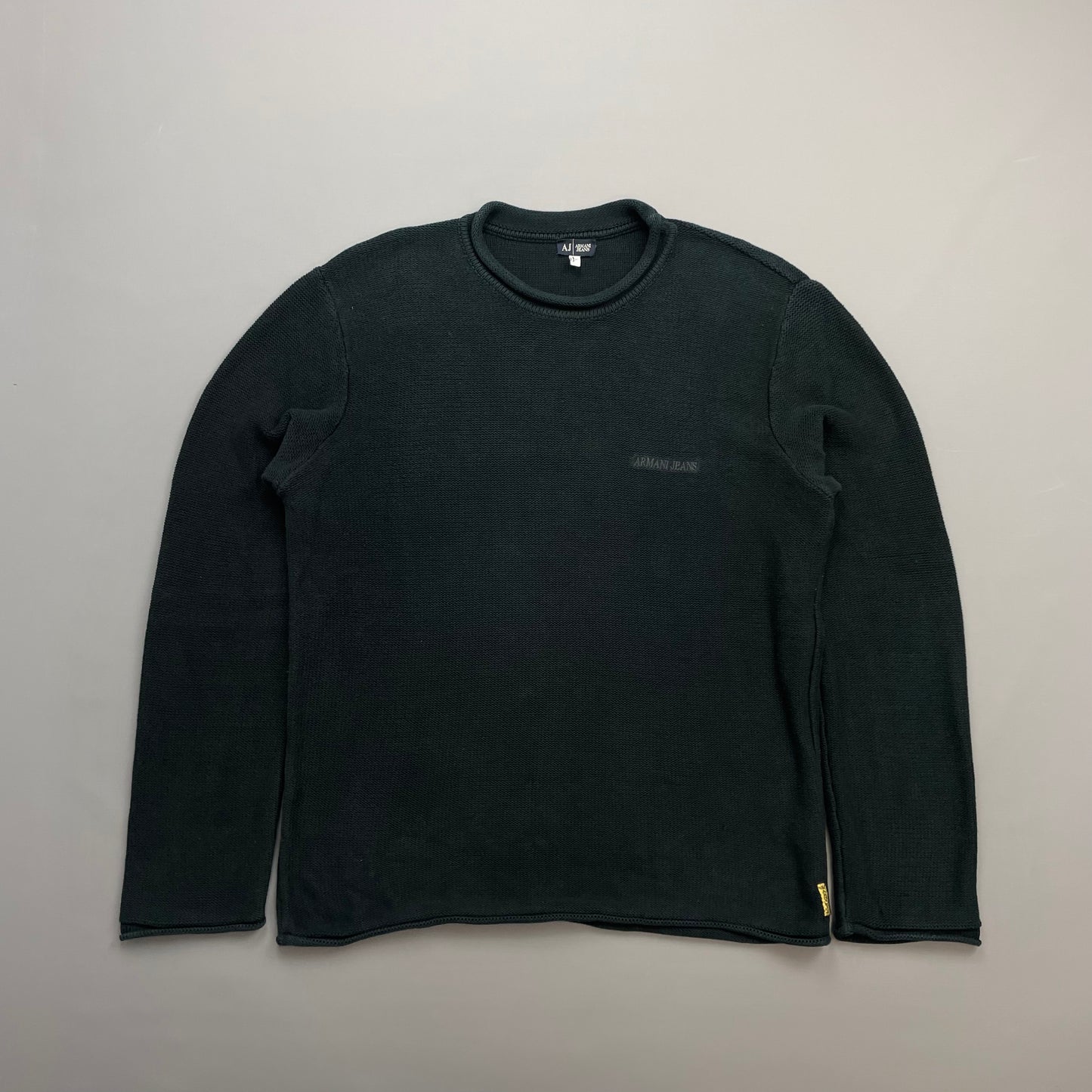Armani Jeans Black Raw Edge Knit Jumper