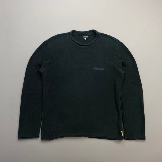 Armani Jeans Black Raw Edge Knit Jumper