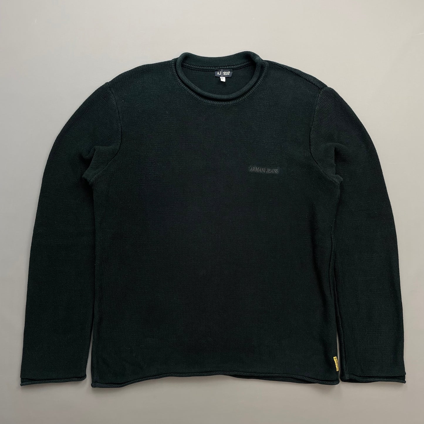 Armani Jeans Black Raw Edge Knit Jumper