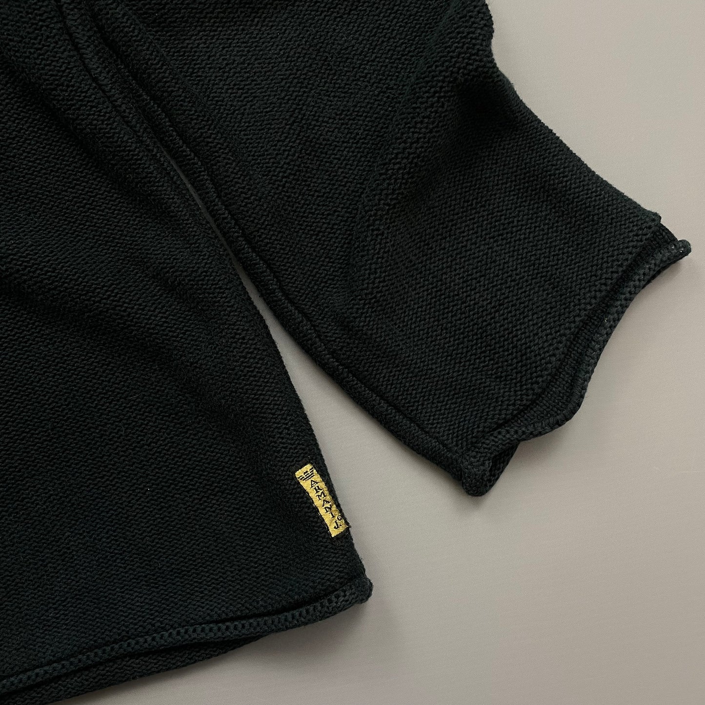 Armani Jeans Black Raw Edge Knit Jumper