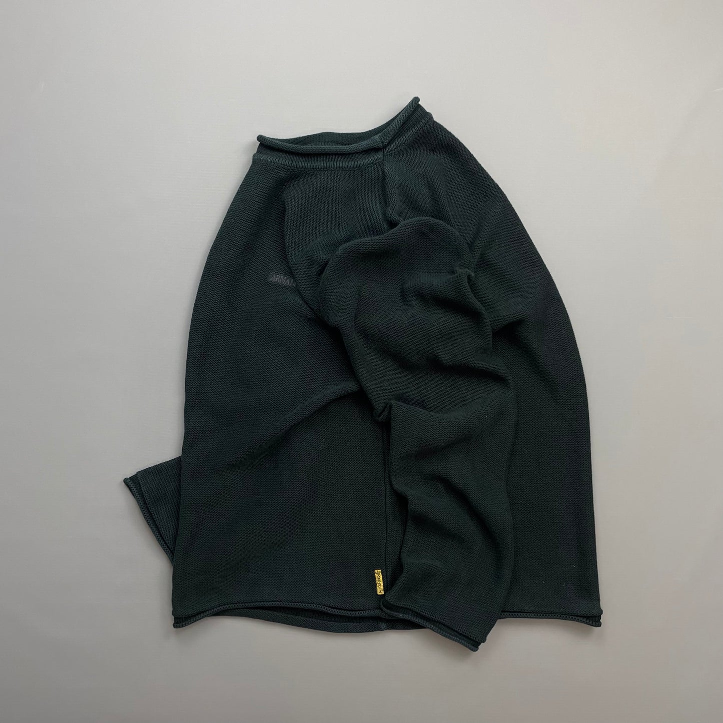 Armani Jeans Black Raw Edge Knit Jumper