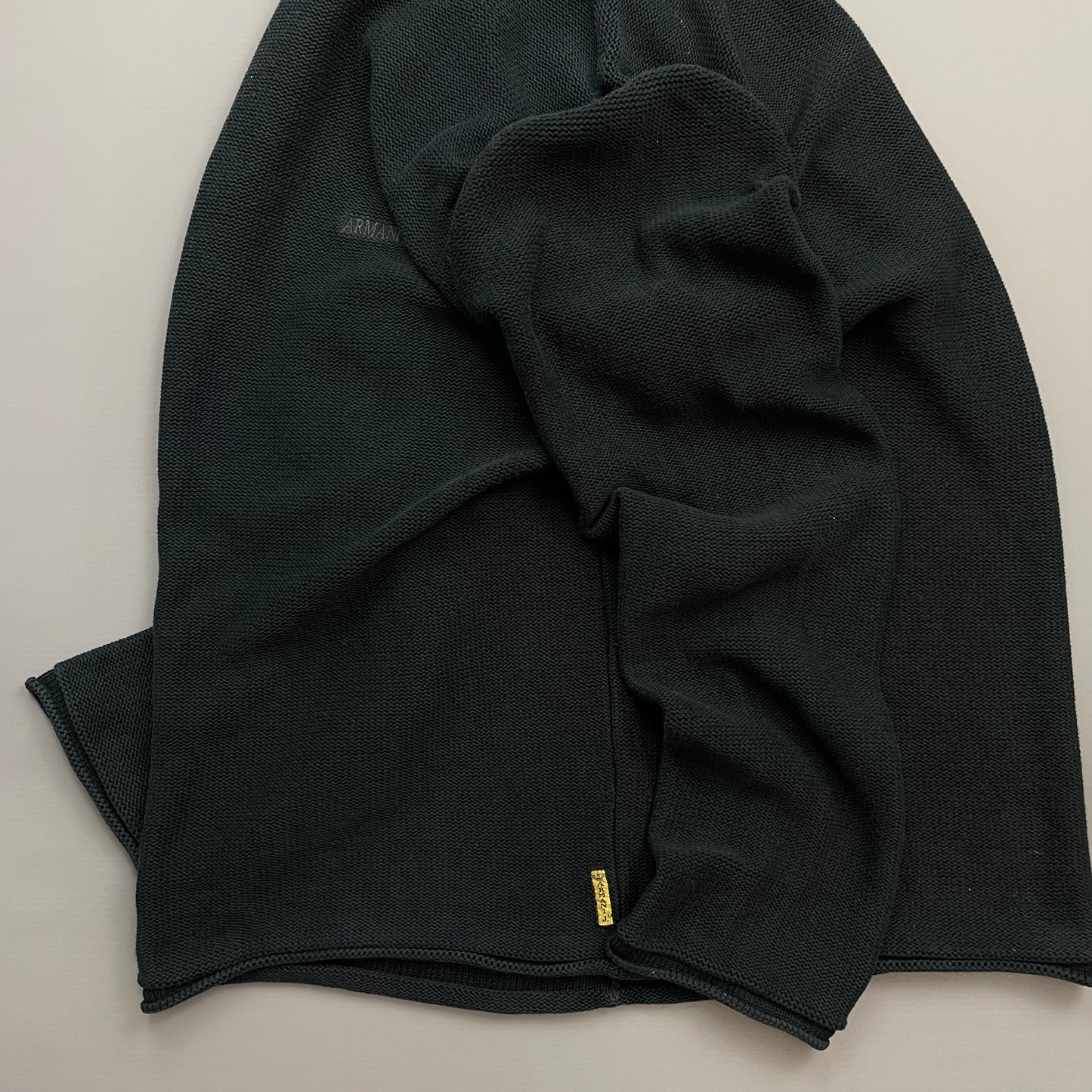 Armani Jeans Black Raw Edge Knit Jumper