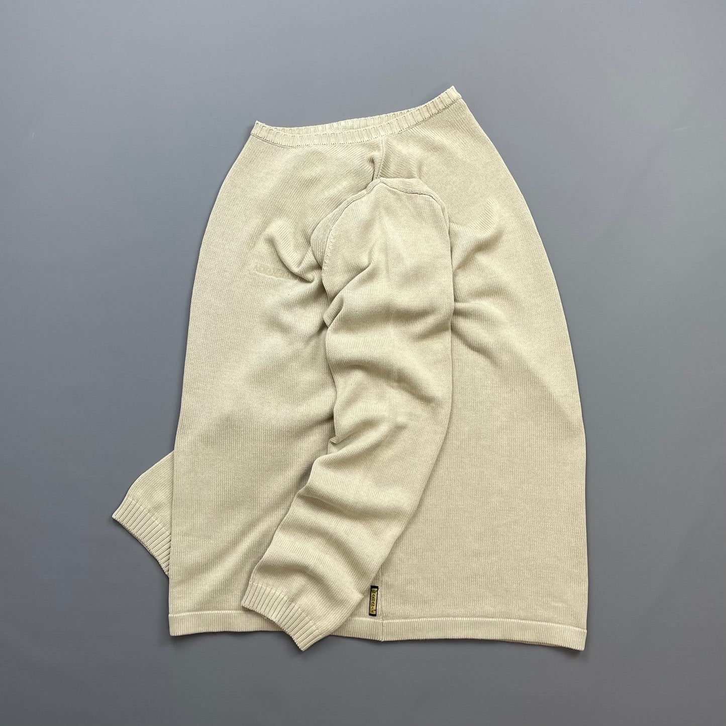 Armani Jeans Beige Lightweight Crewneck Knit Jumper
