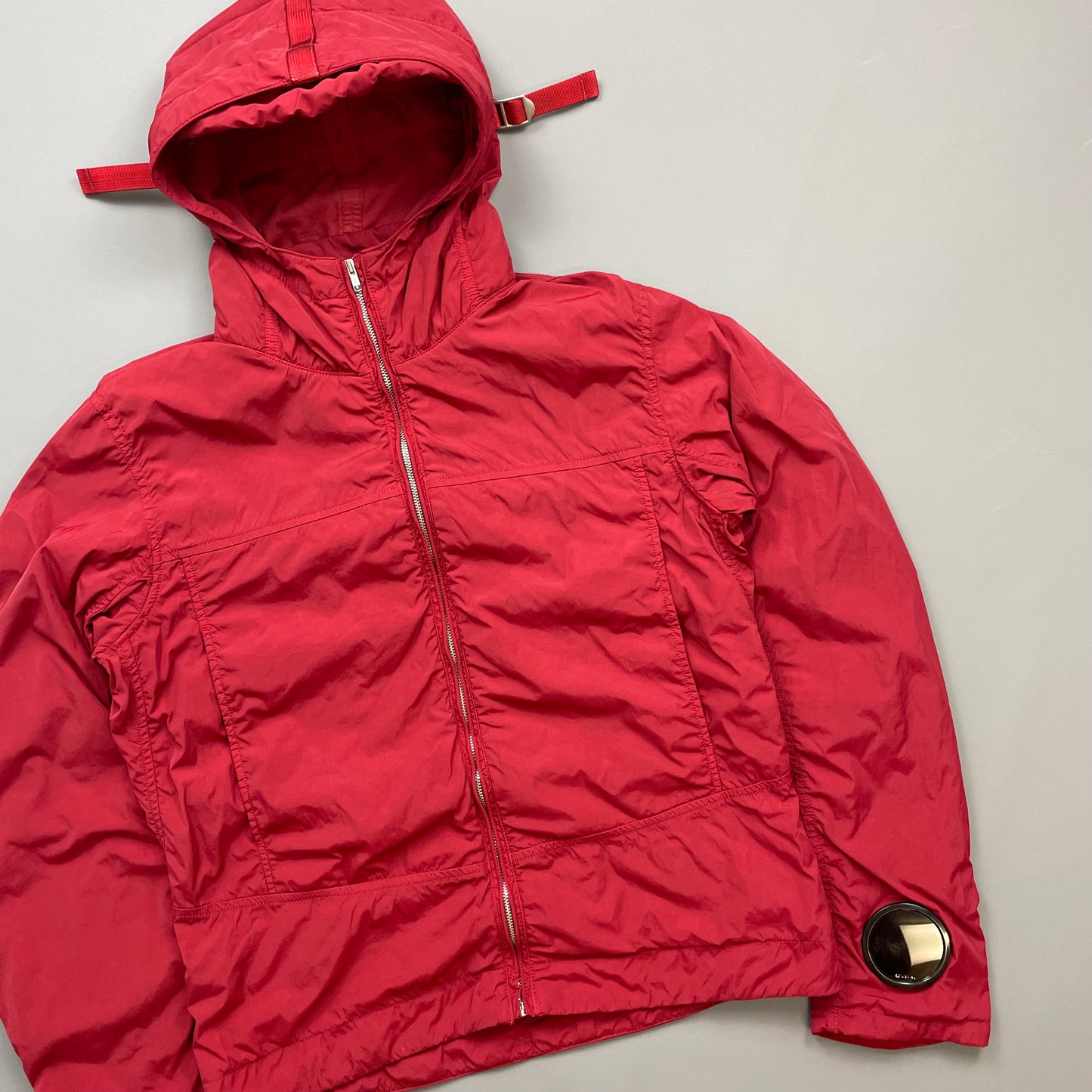 C.P. Company Red AW09 Watchviewer Cotton-Lined Hooded Nylon Jacket