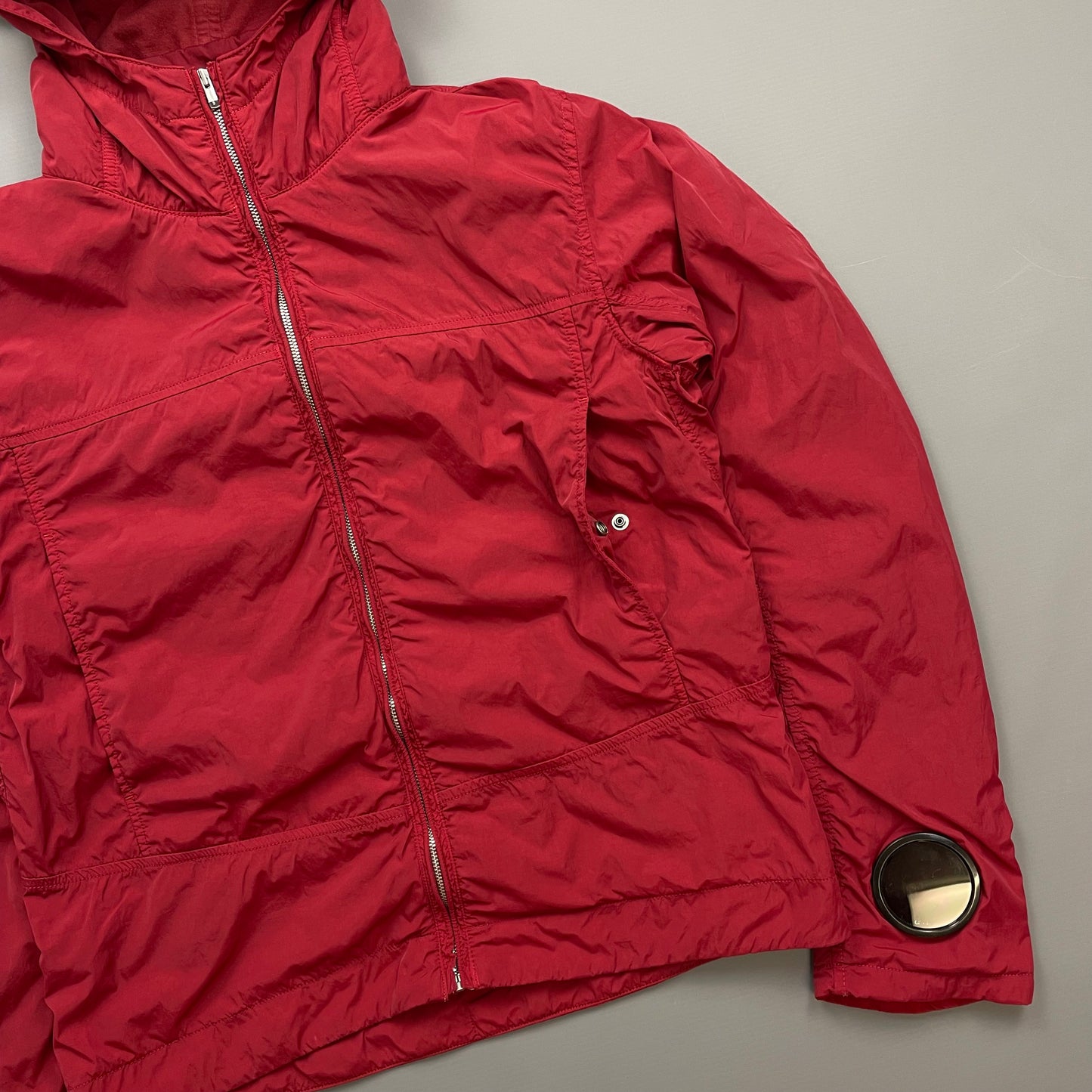 C.P. Company Red AW09 Watchviewer Cotton-Lined Hooded Nylon Jacket