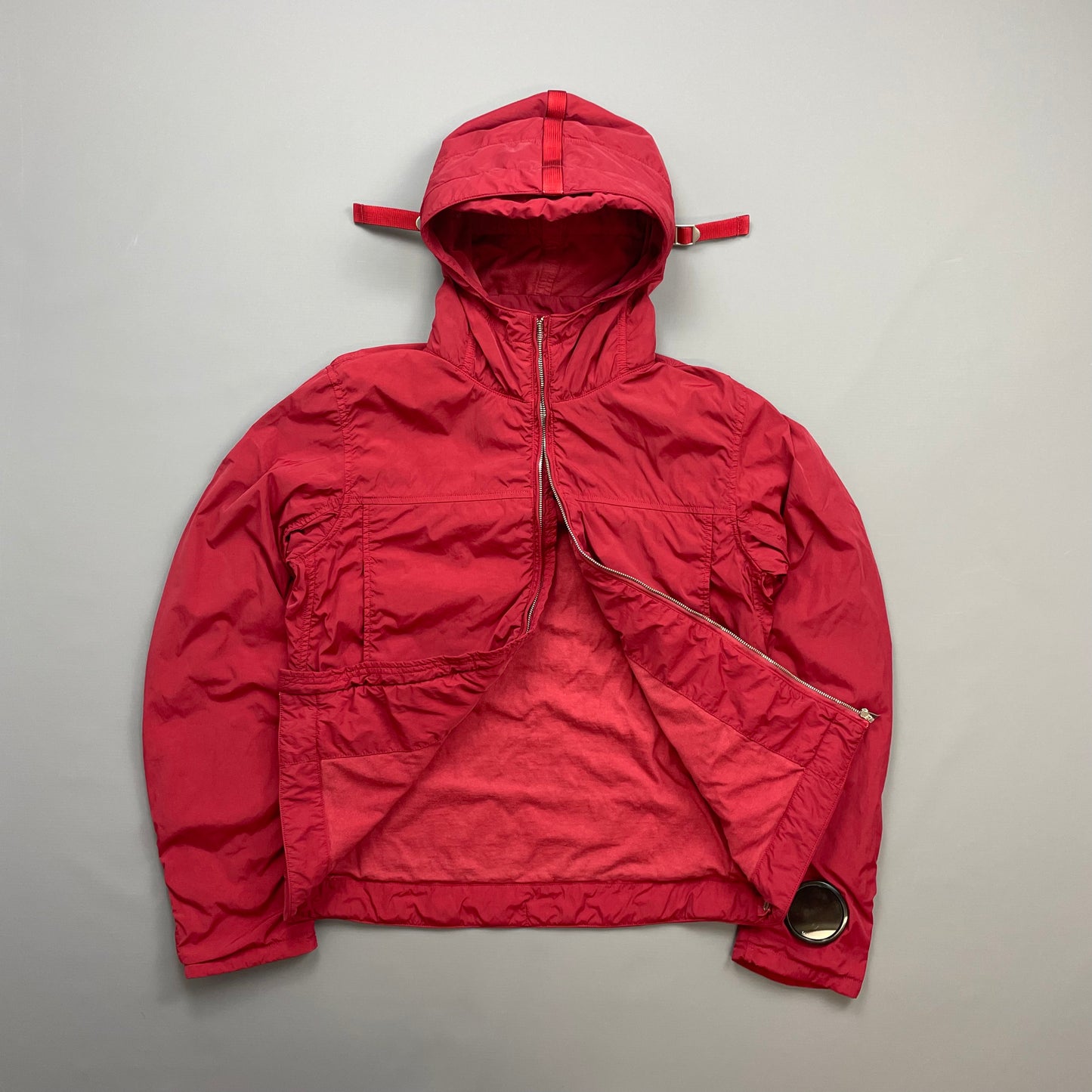 C.P. Company Red AW09 Watchviewer Cotton-Lined Hooded Nylon Jacket