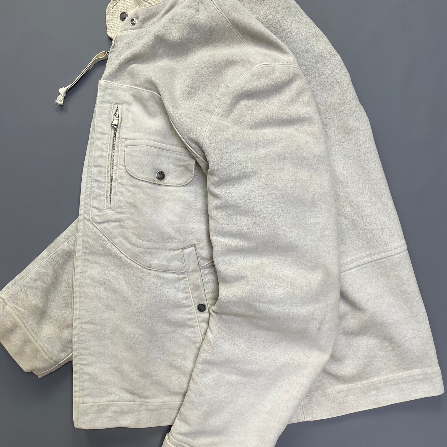 C.P. Company Hand Painted Vintage White Moleskin Archive Goggle Jacket AW04