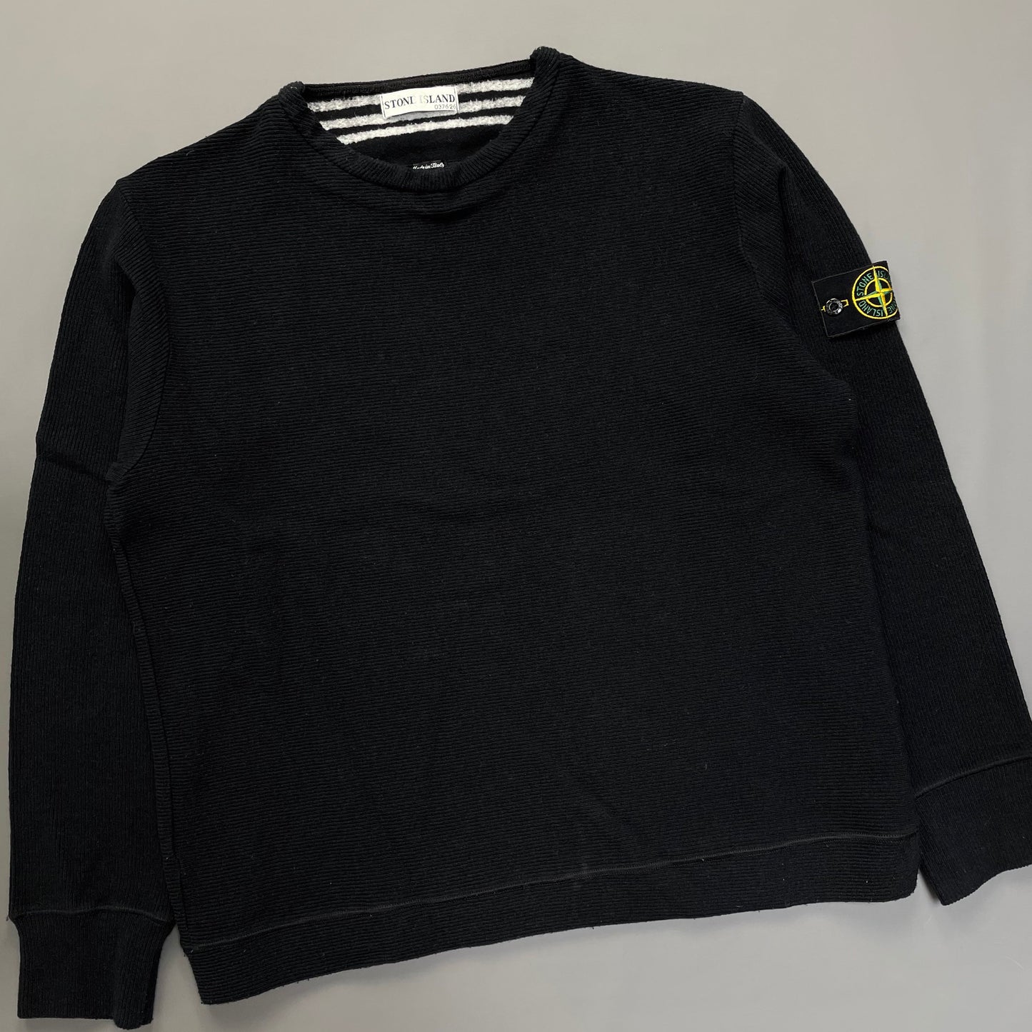 Stone Island Ribbed Knit Black Jumper AW00