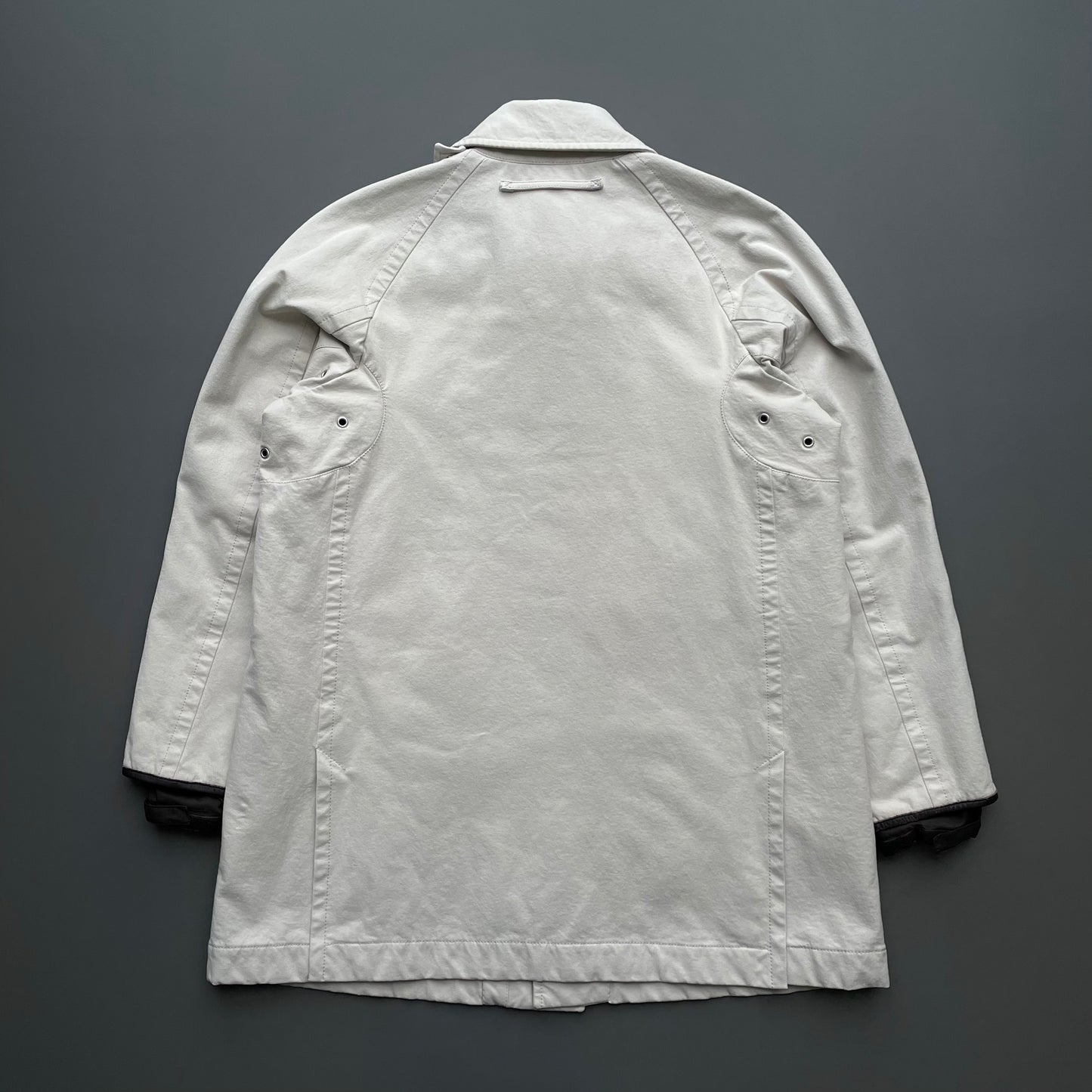 Prada Sport Cream White 00s Cotton Technical Trench Coat