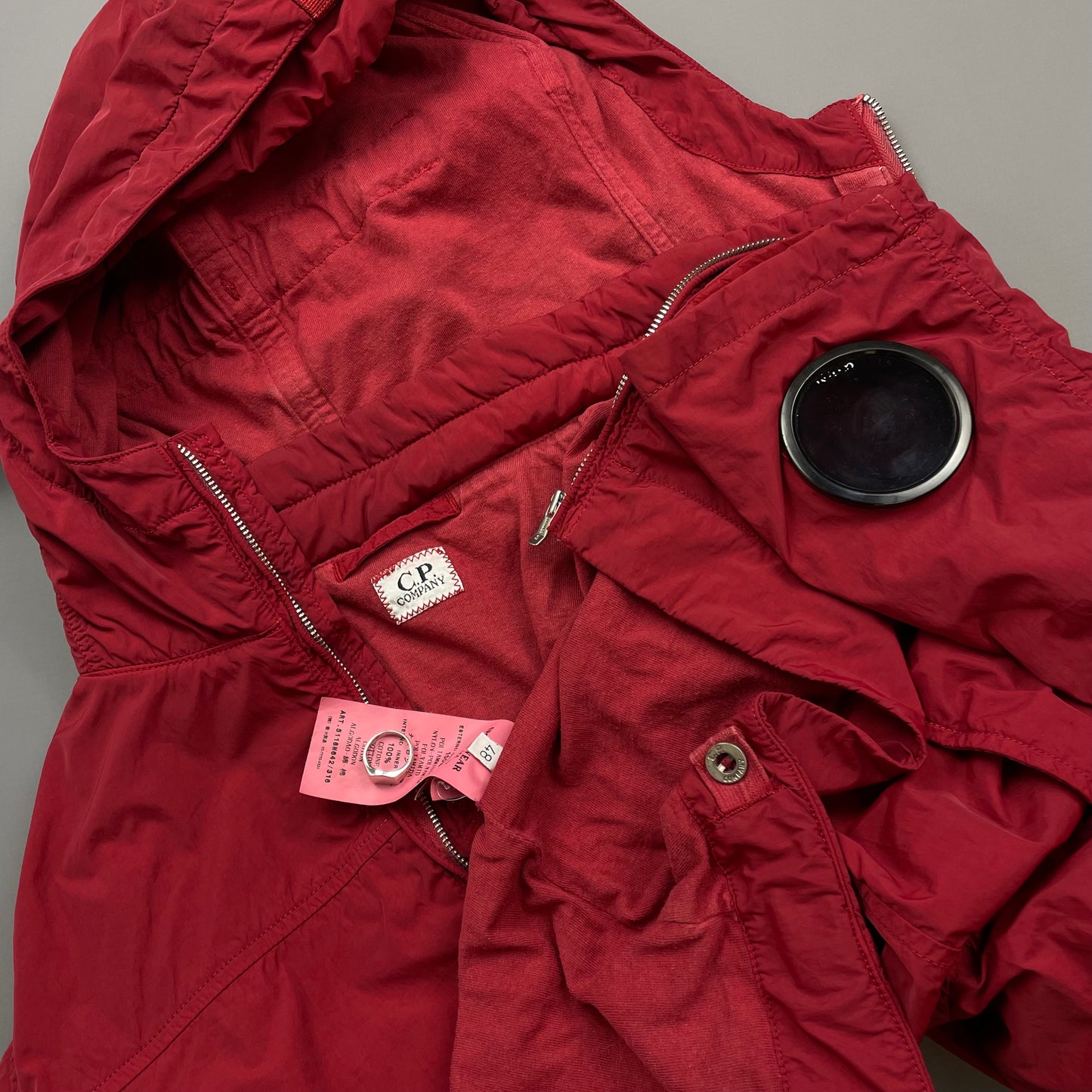 C.P. Company Red AW09 Watchviewer Cotton-Lined Hooded Nylon Jacket
