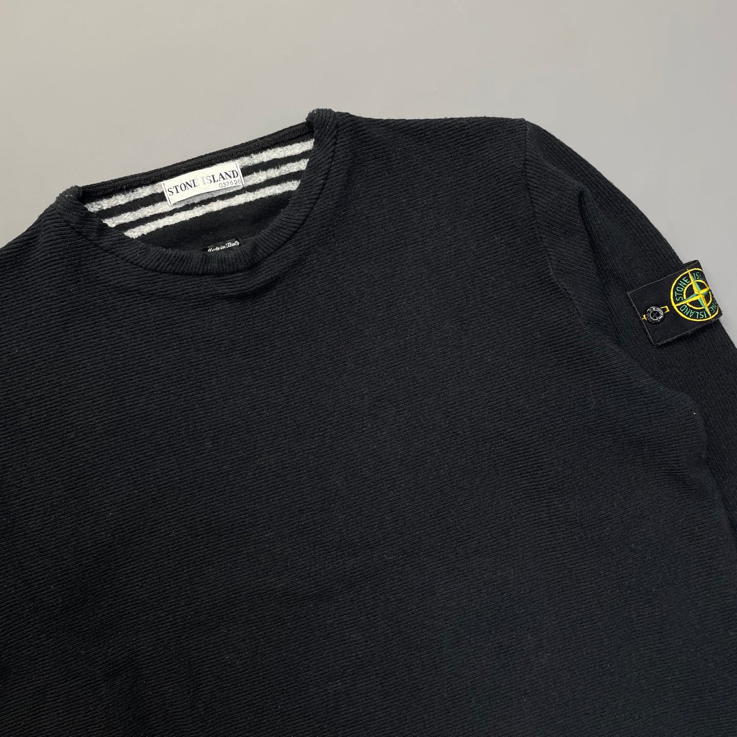 Stone Island Ribbed Knit Black Jumper AW00