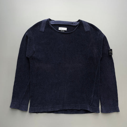 Stone Island Navy SS02 Chenille Knit Jumper