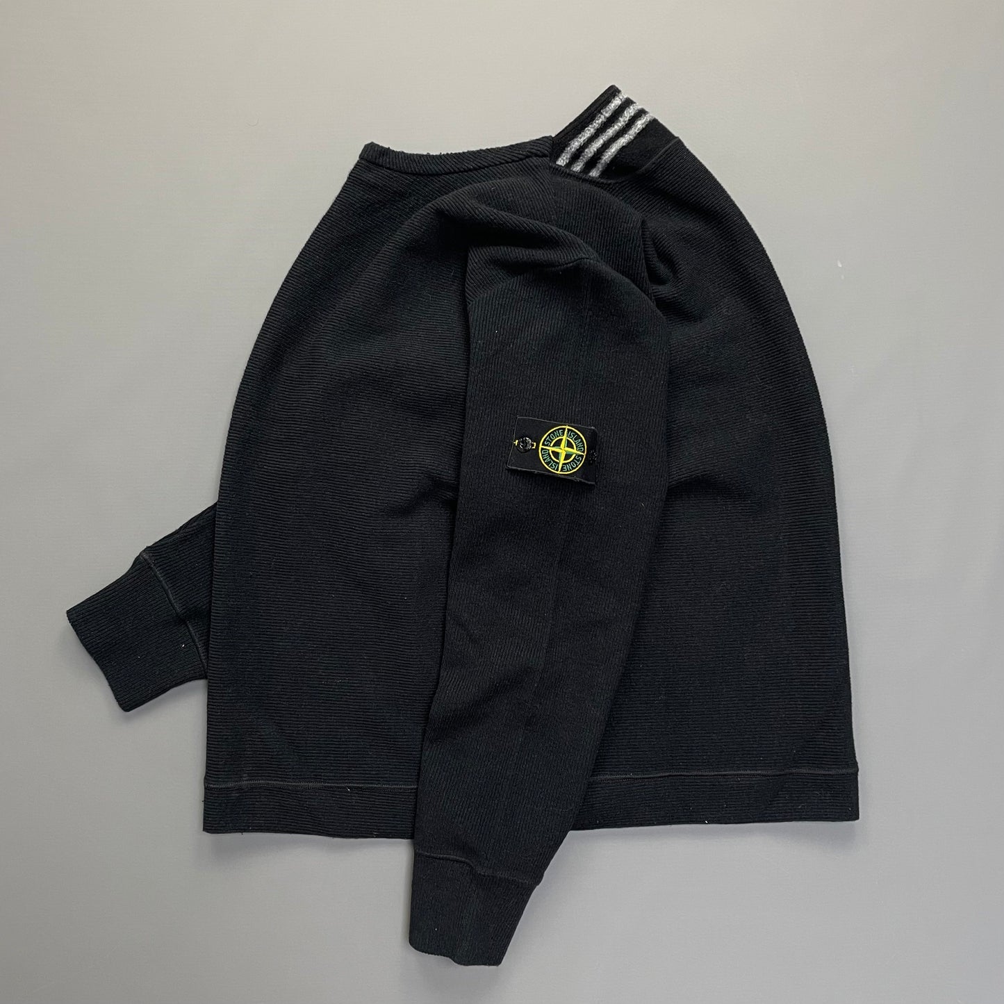 Stone Island Ribbed Knit Black Jumper AW00