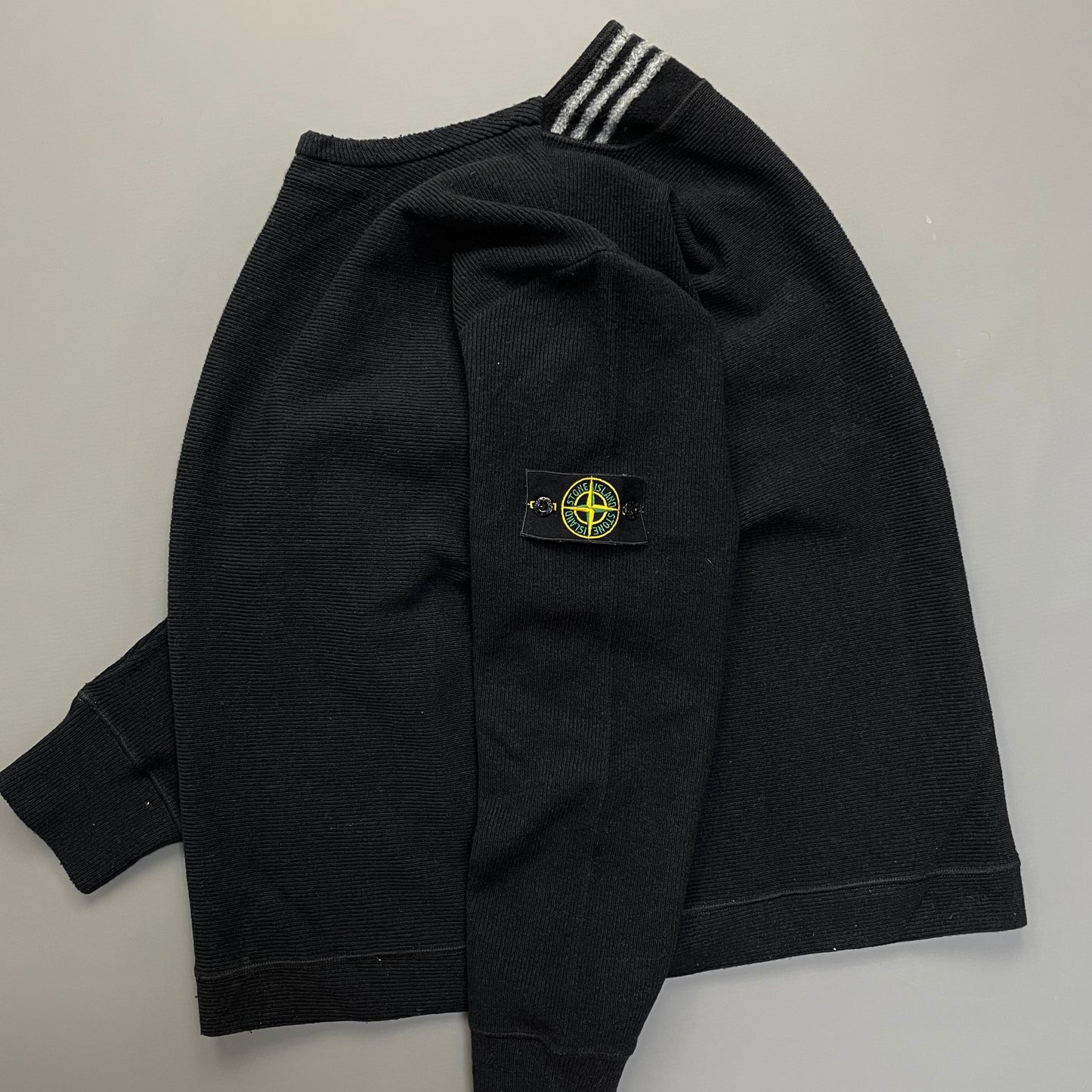 Stone Island Ribbed Knit Black Jumper AW00