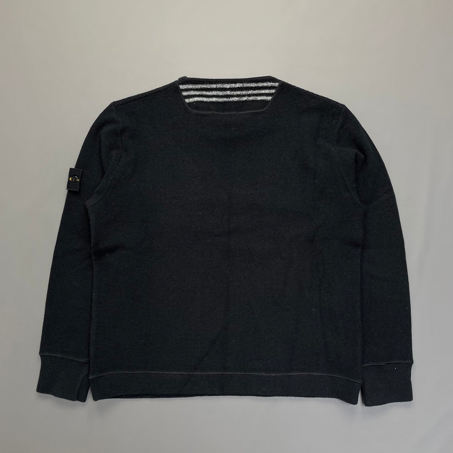 Stone Island Ribbed Knit Black Jumper AW00