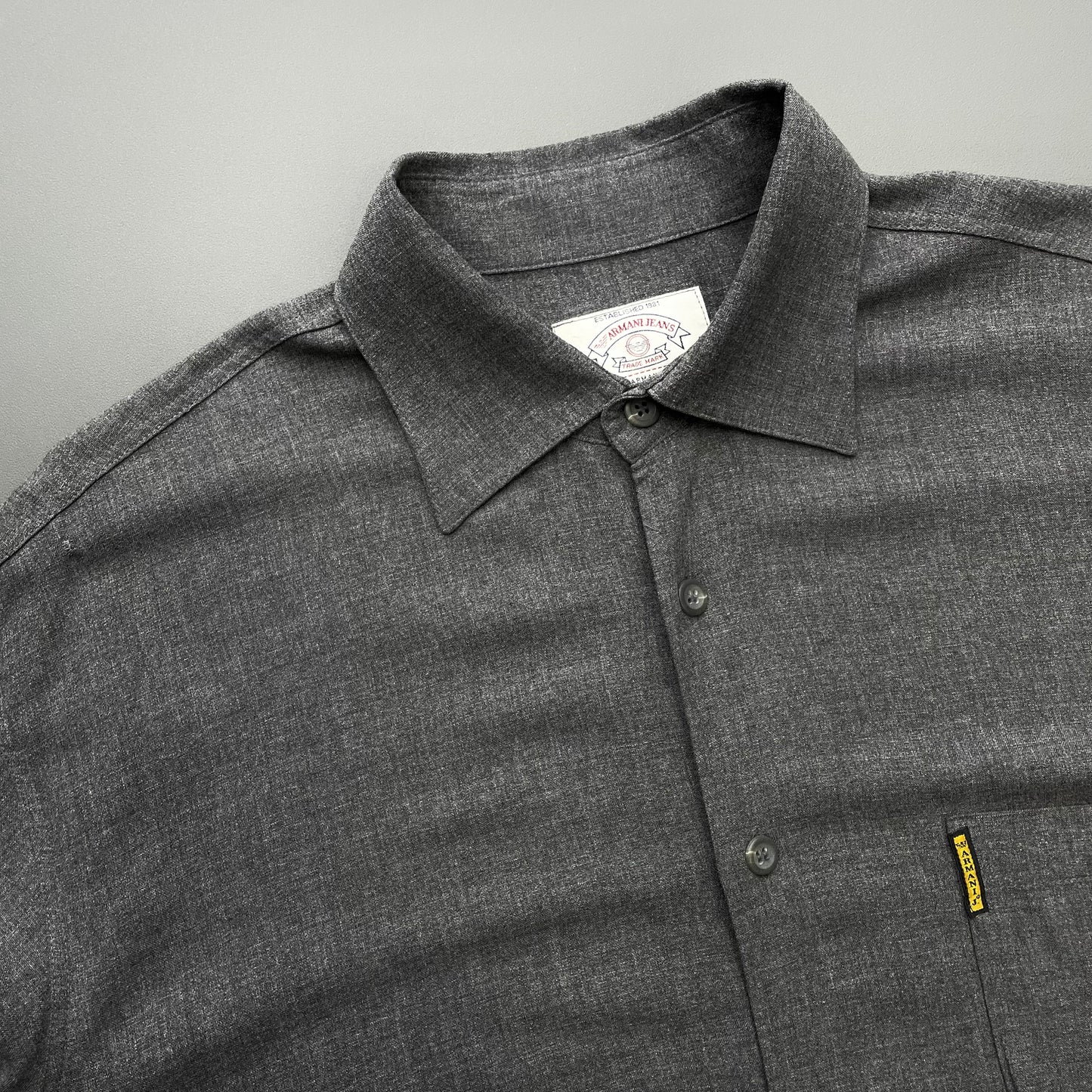 Armani Jeans Grey 90s Drape Shirt
