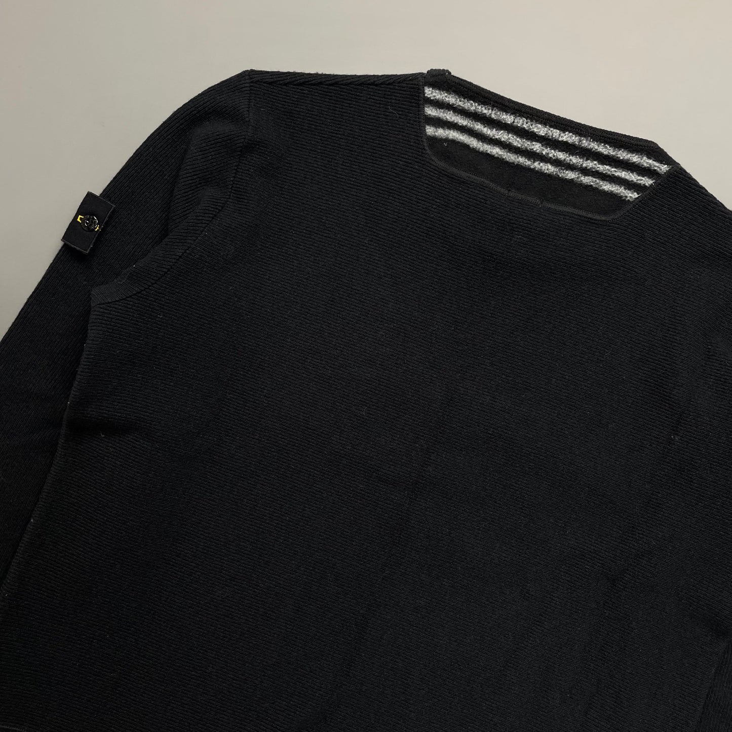 Stone Island Ribbed Knit Black Jumper AW00
