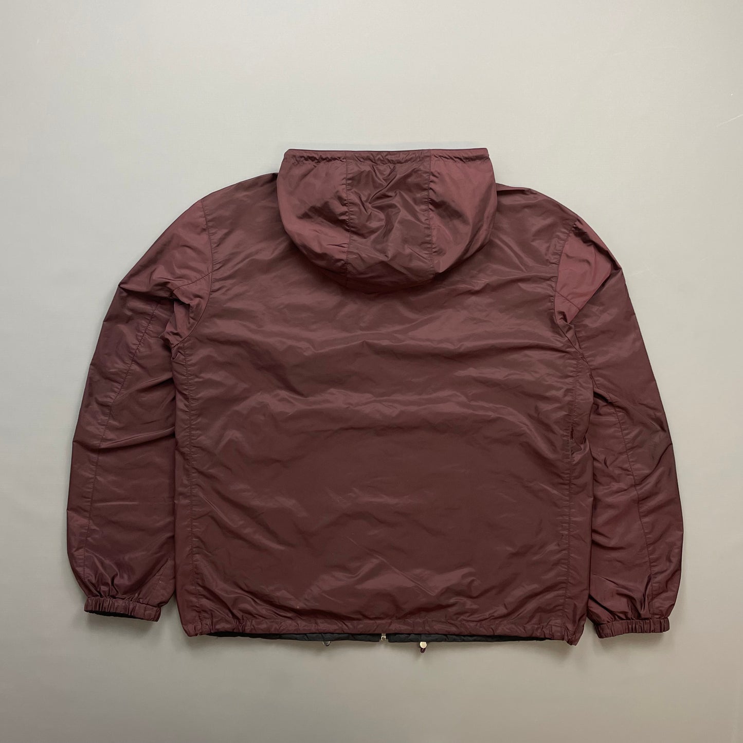 Prada Maroon & Black Reversible Lightweight Nylon Windbreaker Jacket